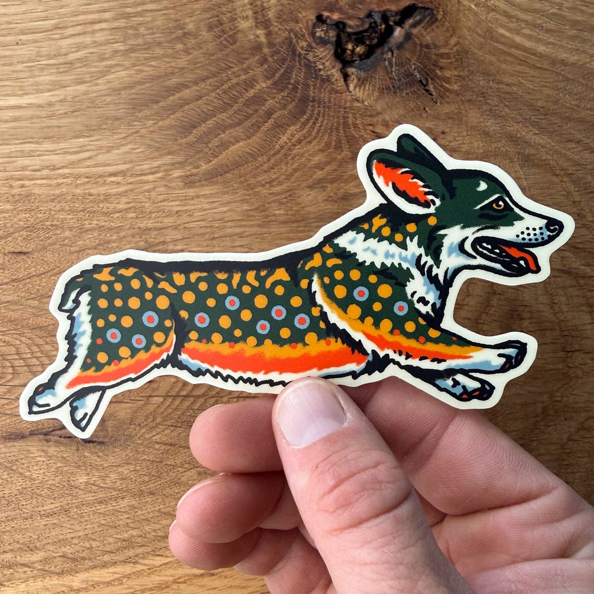 Corgi Brook Trout 4 Inch Matte Vinyl Sticker