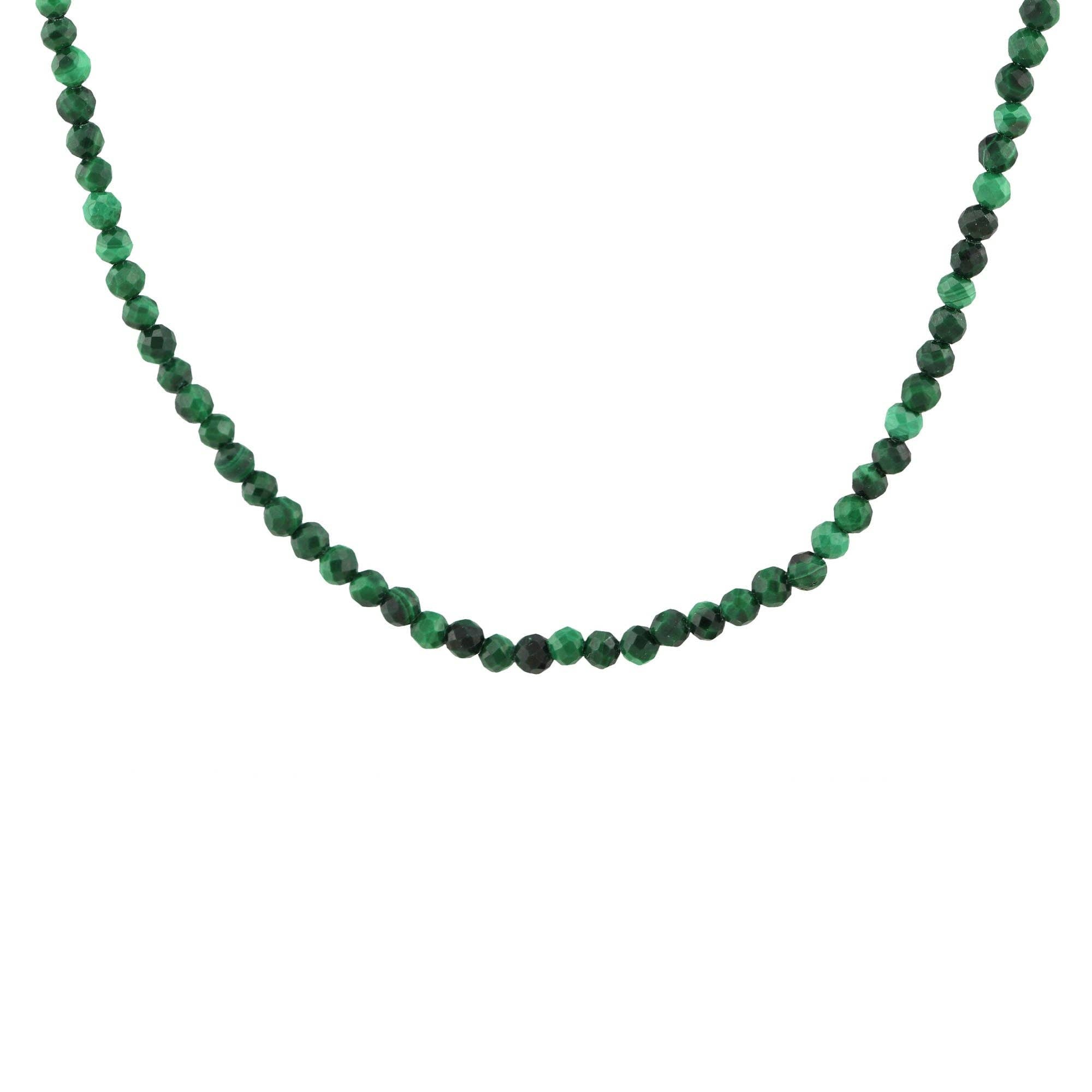 Petite Gemstone Beaded Necklace Red Carnelian Green Malachite Blue Lapis Black Onyx Ships from CA
