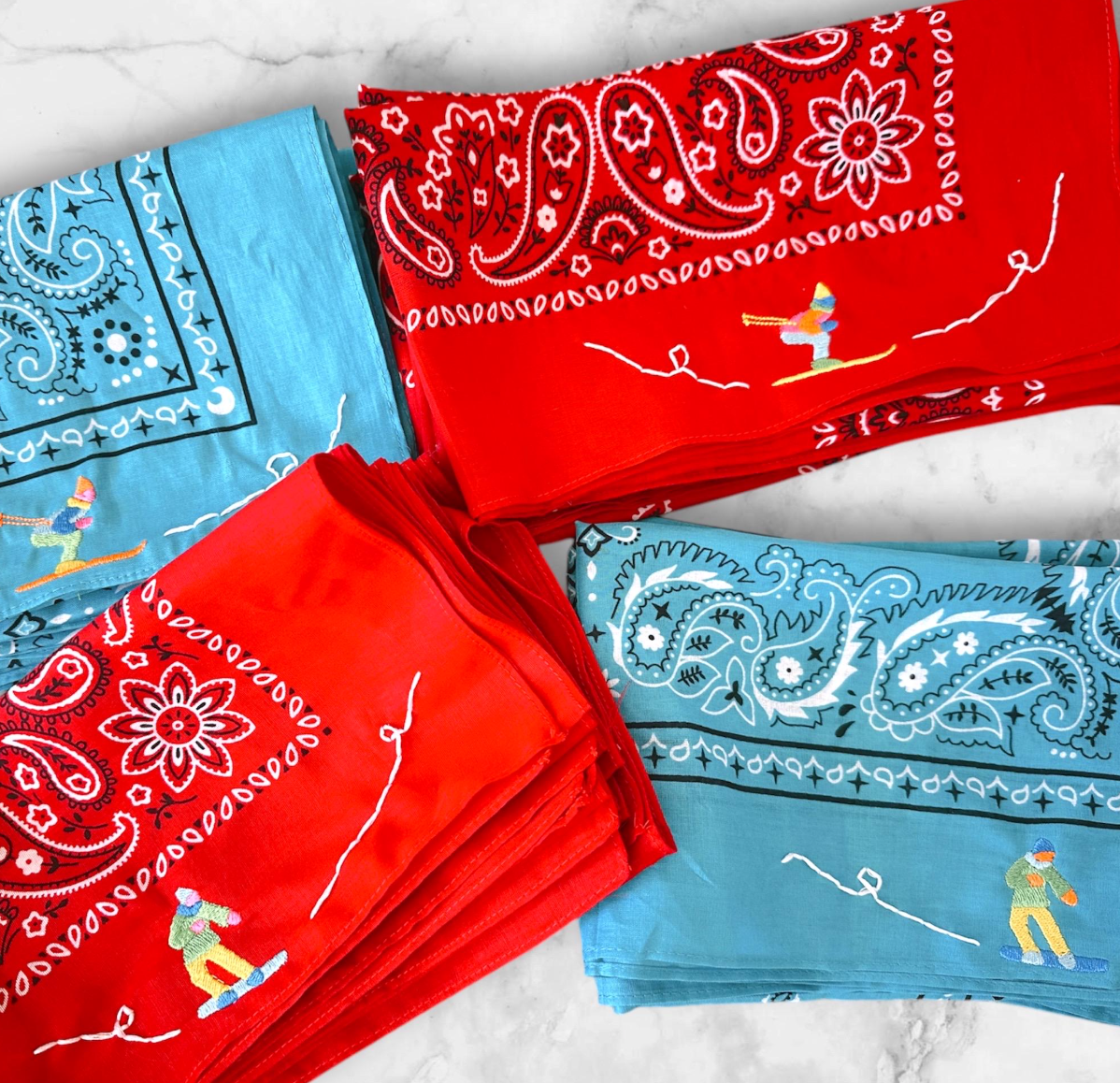 Embroidered skier bandana | skiing accessories | apres ski