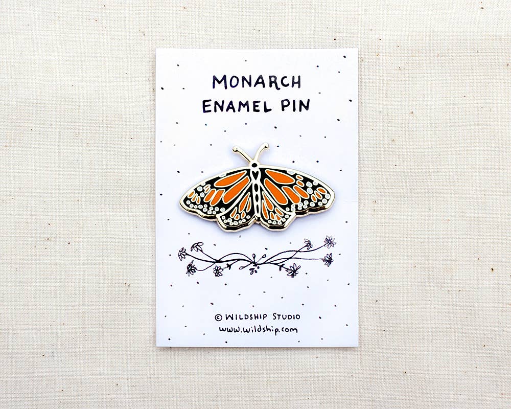 Monarch Butterfly Enamel Pin For Charity
