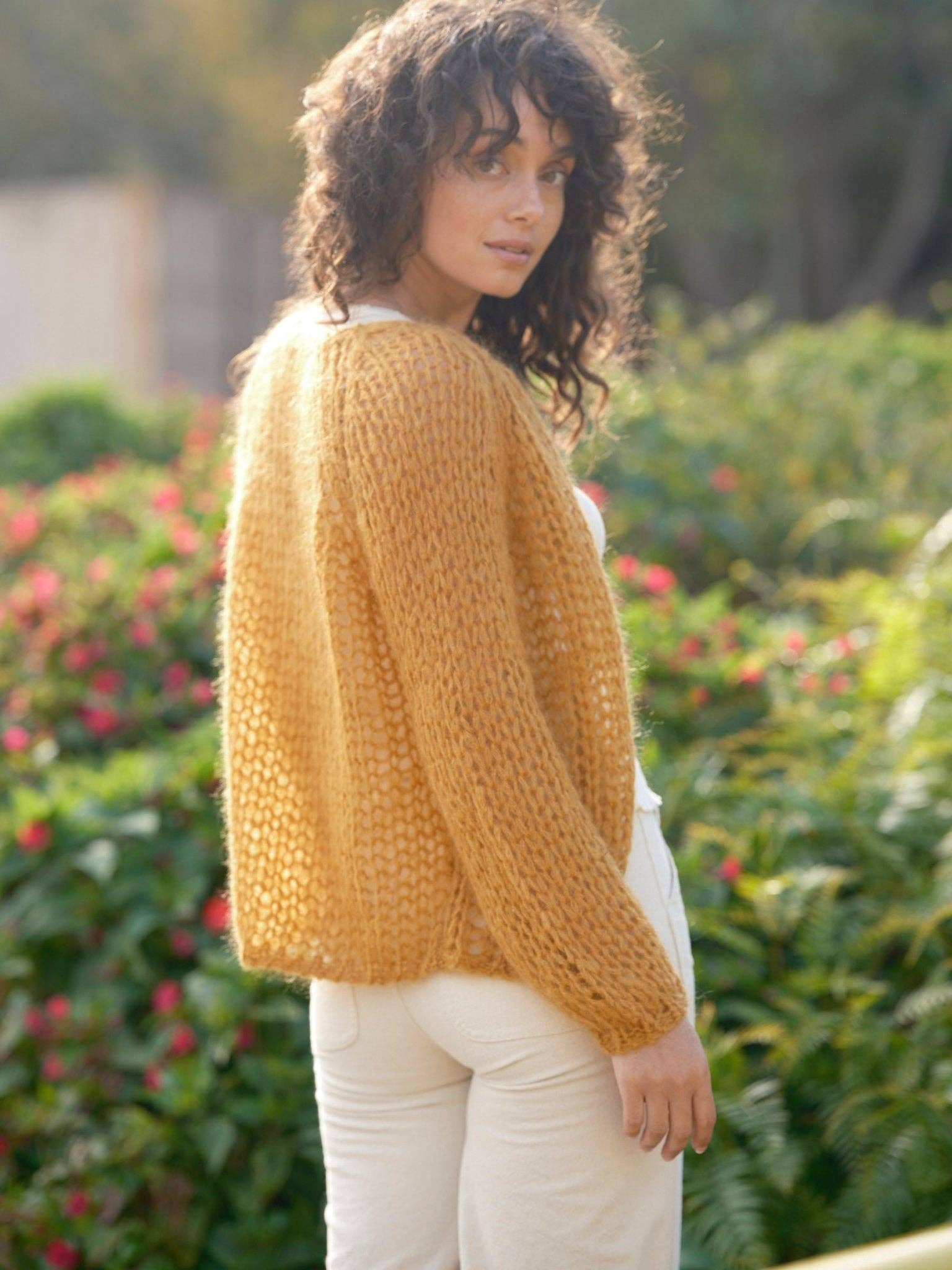 Mollusk-Cloud Cardigan in Ochre