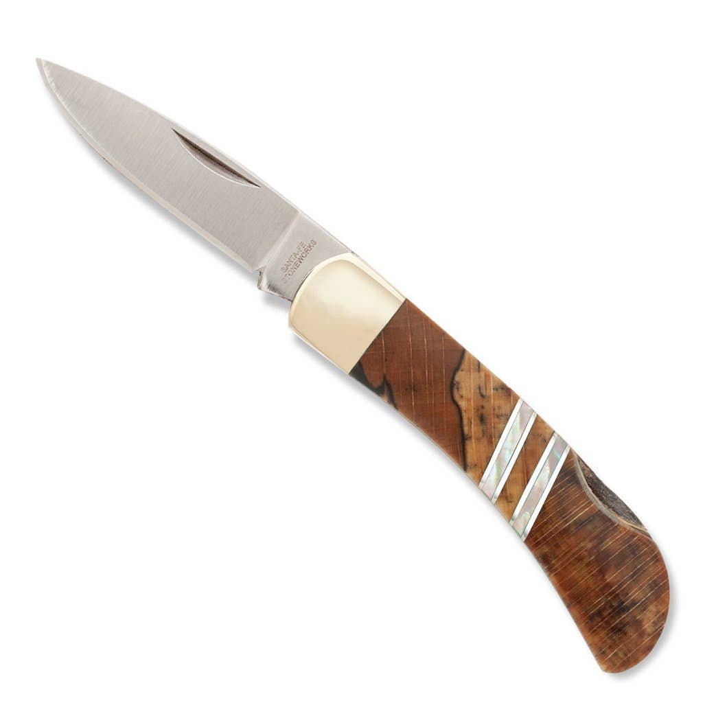 Spalted Beech 3" Lockback Knife - Double