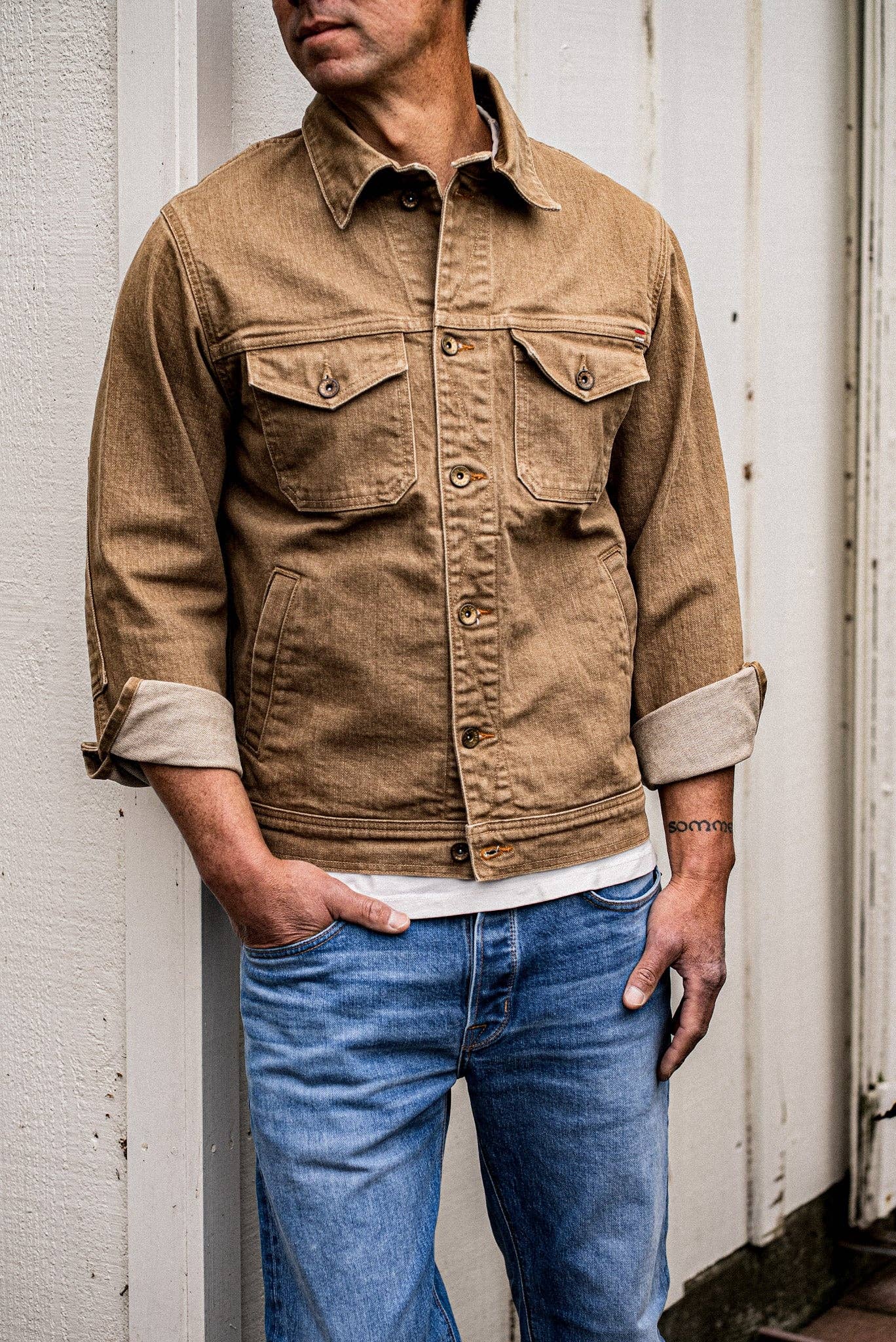 Artcher Jacket | 14oz Broken Twill Denim in Black Stone