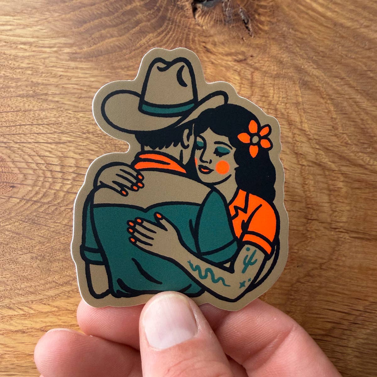 Better Together (Teal/Coral) 3 Inch Matte Vinyl Sticker