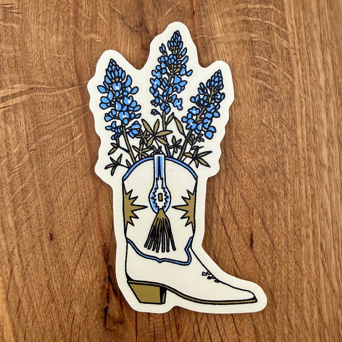 Bluebonnet Boot 4 Inch Matte Vinyl Sticker