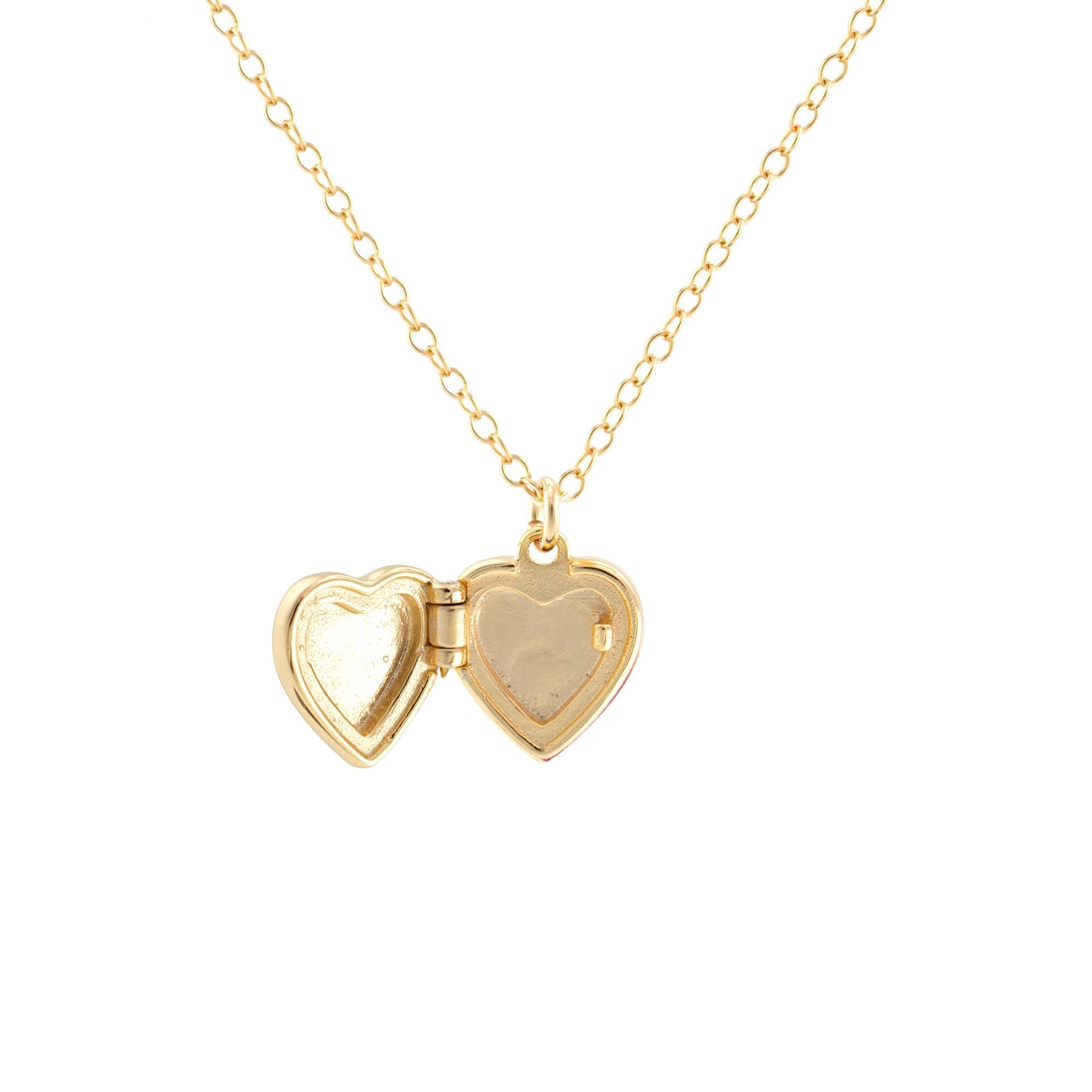 Enamel Heart Locket 18K Gold Vermeil | Sterling Silver Charm Gold Filled | Sterling Silver Chain Multiple Colors 16-18 Inches Nickel Free Ships from CA Holds a Small Photo
