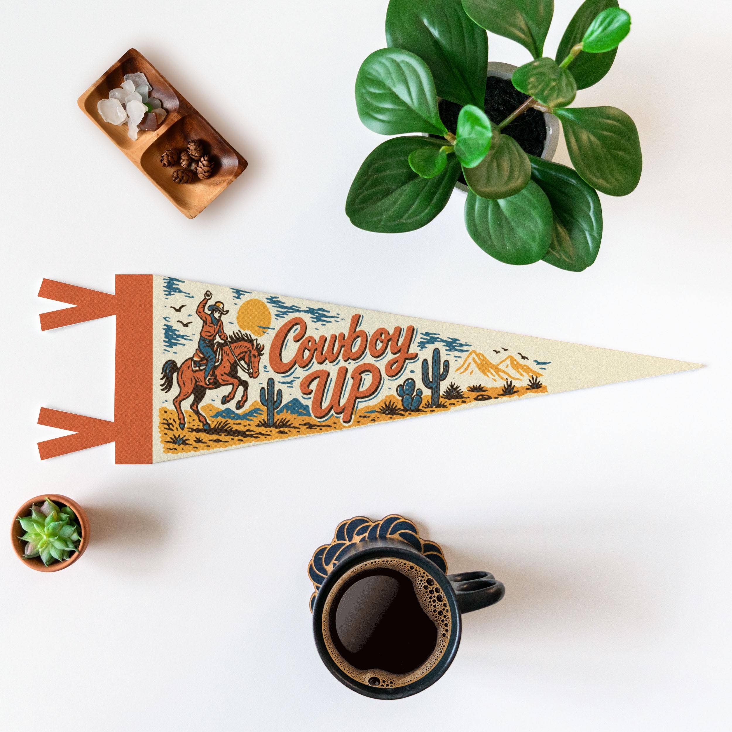 Cowboy Up Felt Pennant