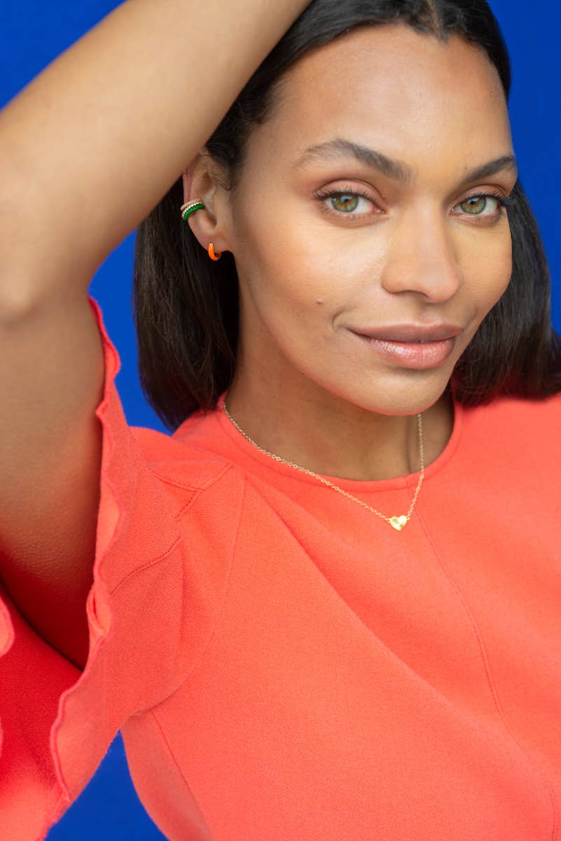 Enamel Huggie Hoop Earrings 18K Gold Vermeil | Sterling Silver 12mm Hoops Multiple Colors Hinge Closure Nickel Free Hypoallergenic Ships from CA