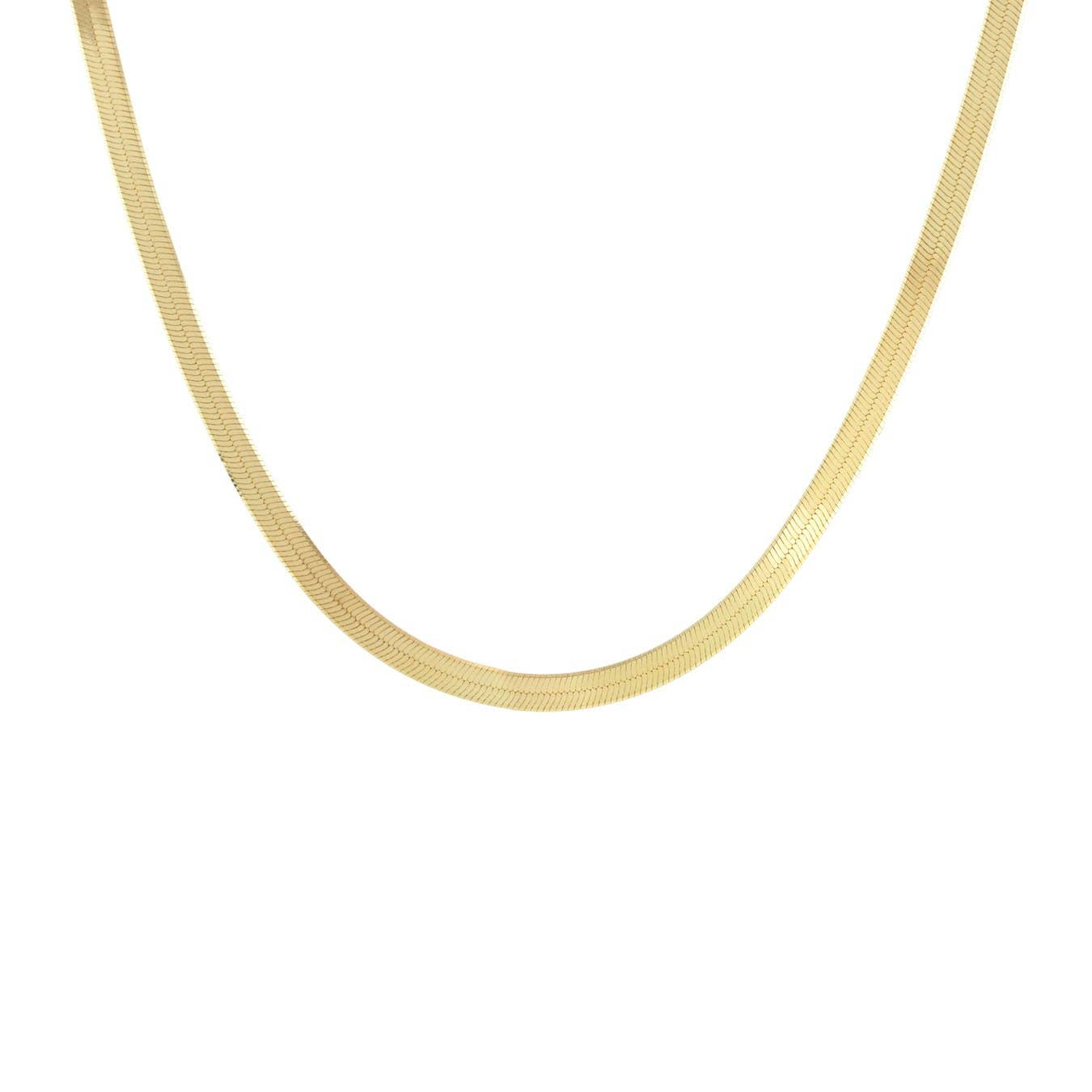 Herringbone Chain Necklace 18K Gold Vermeil | Sterling Silver 16-18 Inches Lobster Clasp Nickel Free Ships from CA