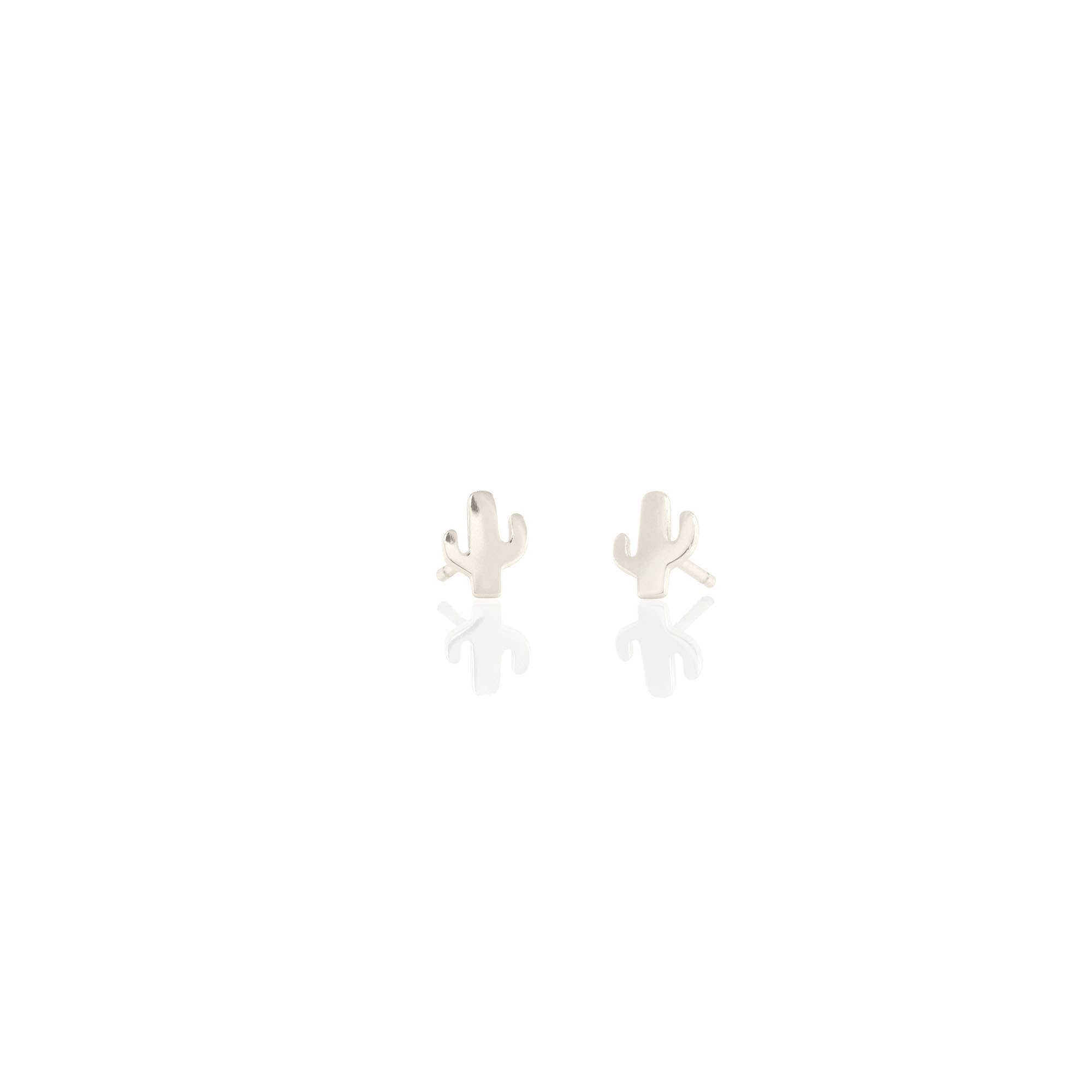 Cactus Stud Earrings 18K Gold Vermeil | Sterling Silver Nickel Free Hypoallergenic Ships from CA