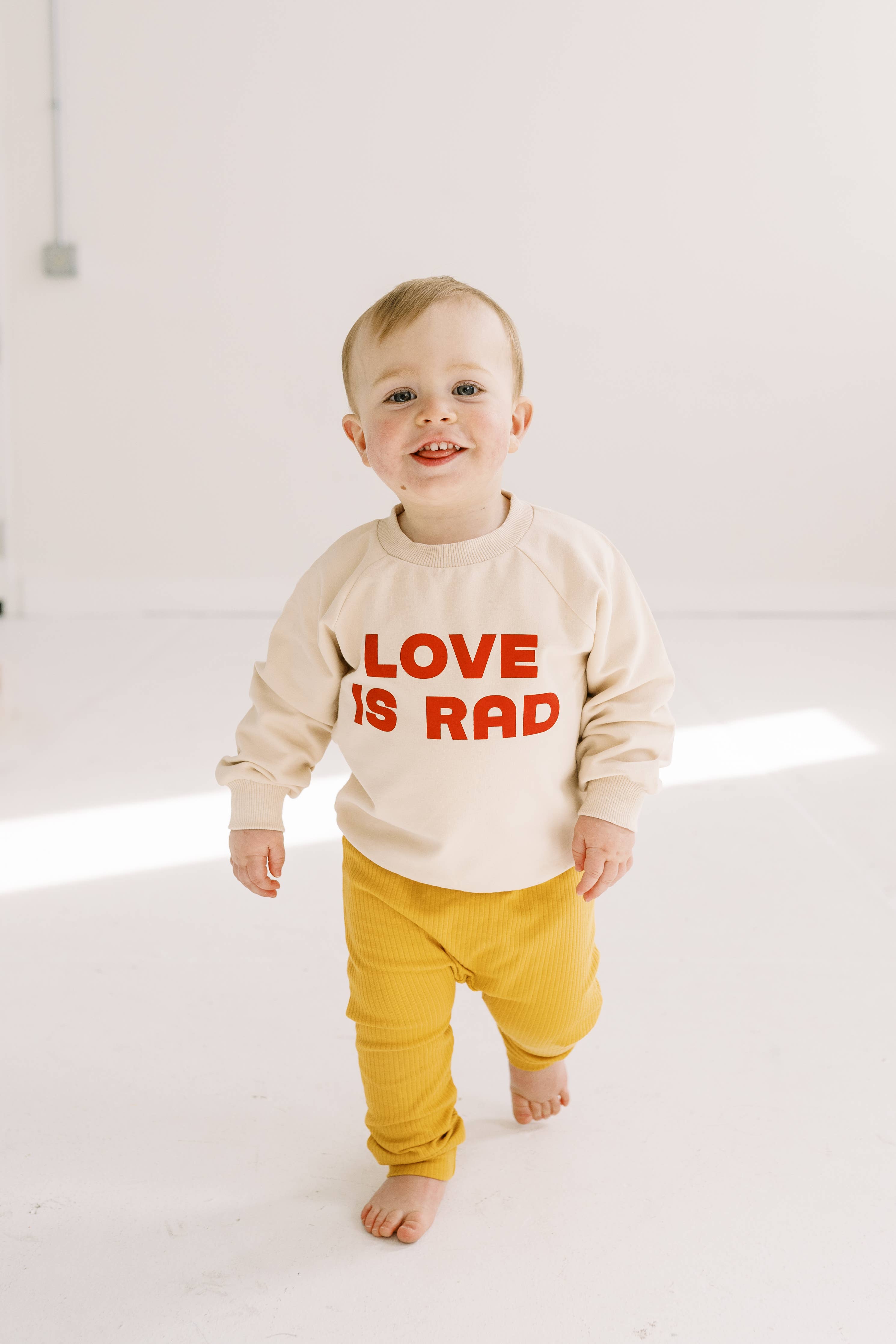 Love is Rad Sweatshirt, Valentine's Day, boys clothing