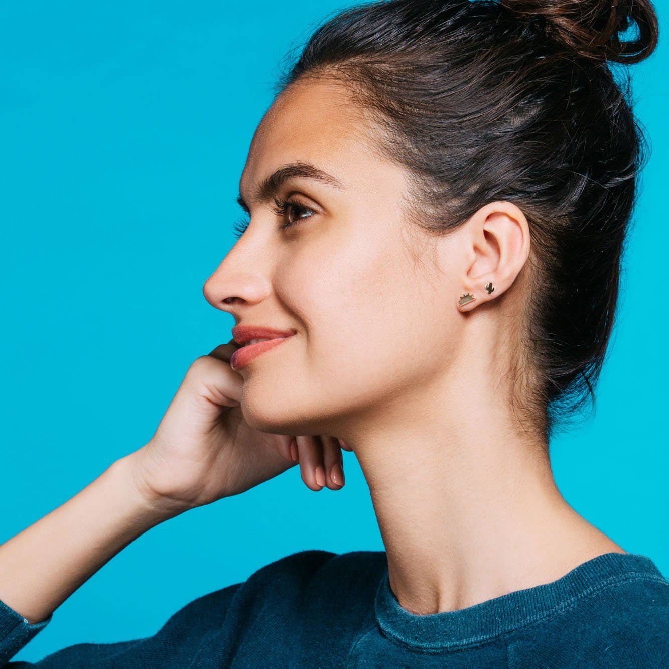 Cactus Stud Earrings 18K Gold Vermeil | Sterling Silver Nickel Free Hypoallergenic Ships from CA