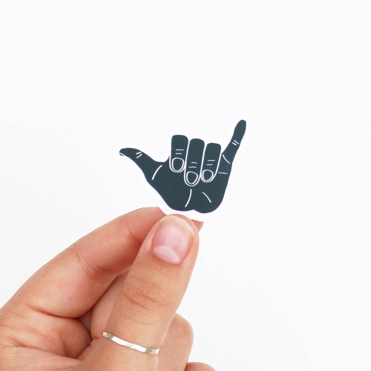 Hang Loose Hand Vinyl Sticker - Navy Blue