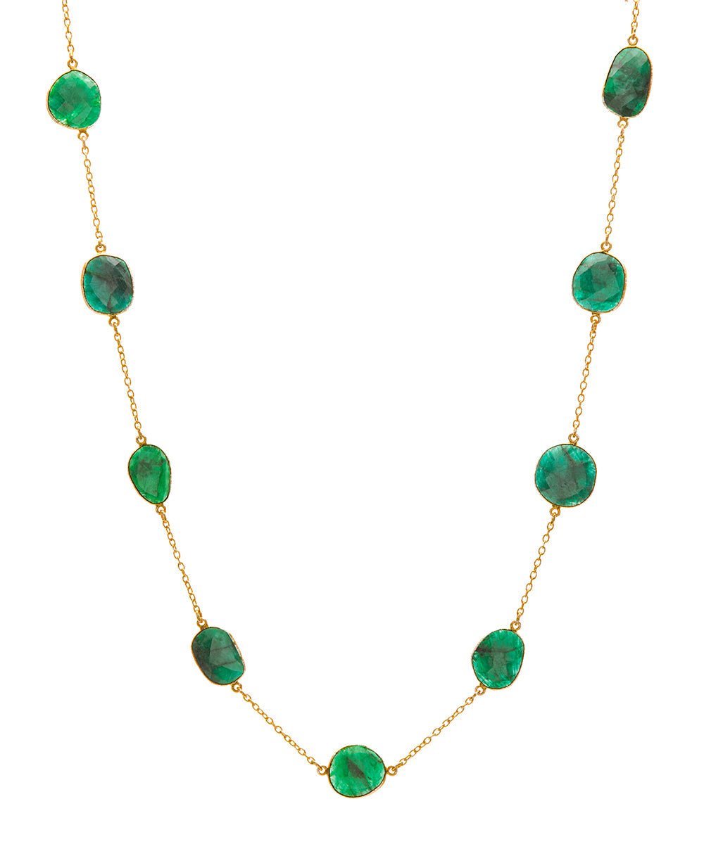 24in Bezel-set Gemstone Necklace