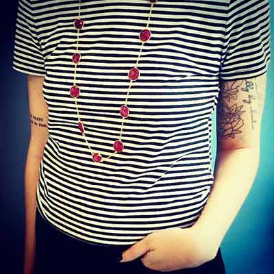 24in Bezel-set Gemstone Necklace