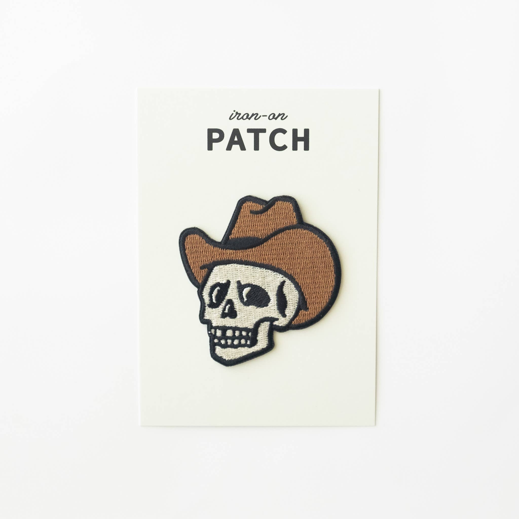 Cowboy Skull Embroidered Iron on Patch
