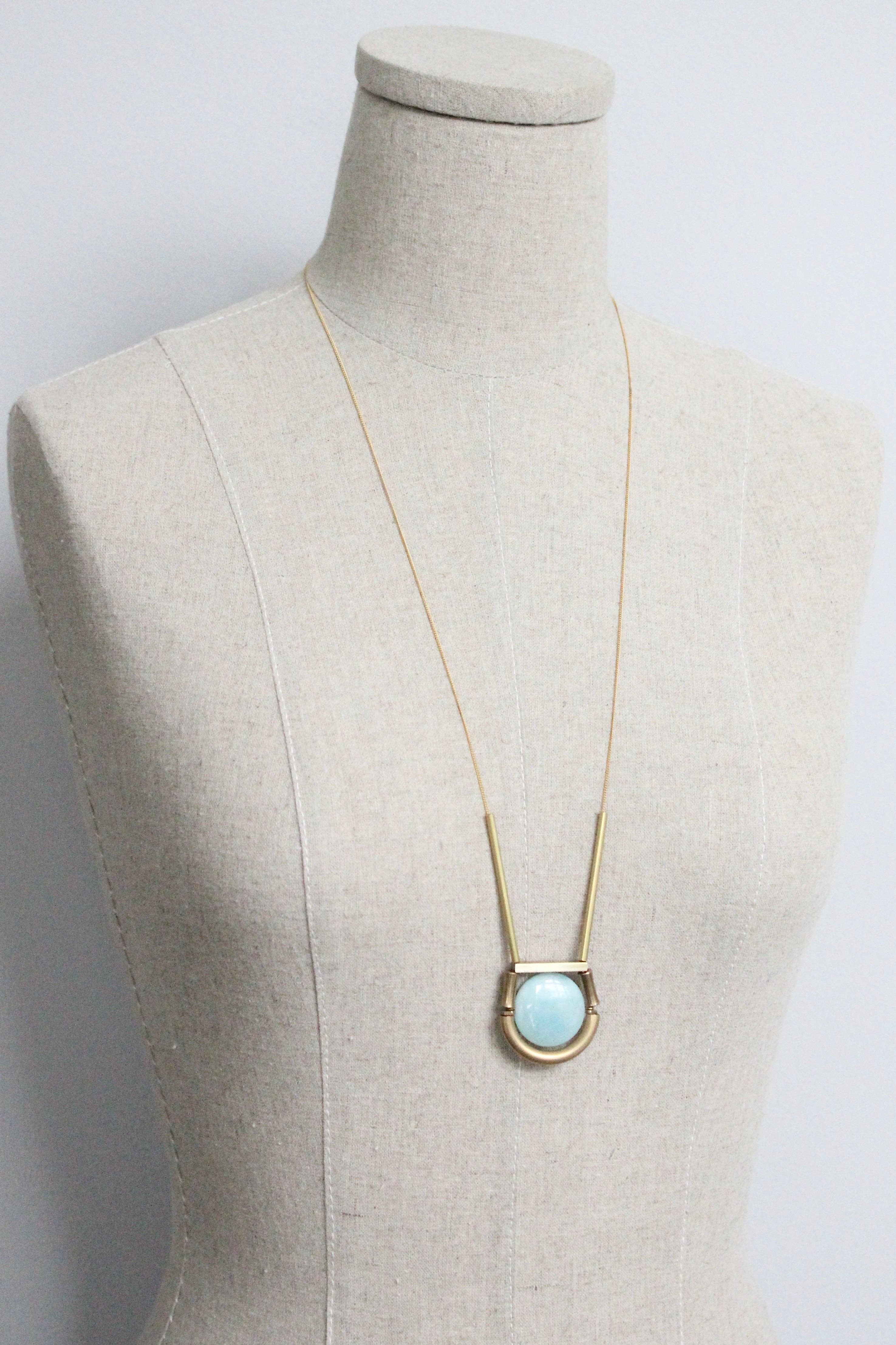 Amazonite geometric necklace