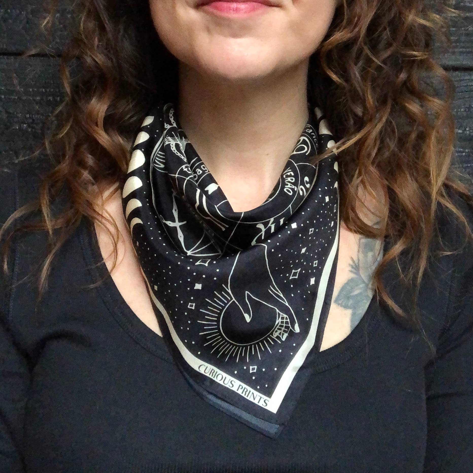 100% Silk Scarf Zodiac Signs Astrology Bandana Tapestry