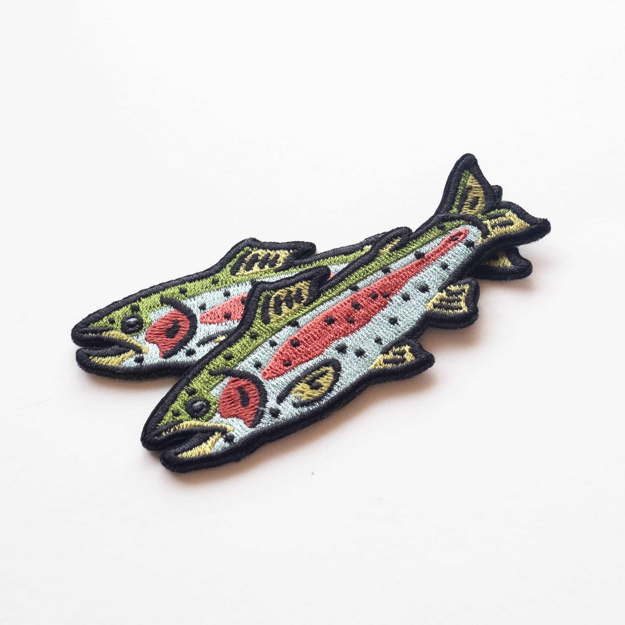 Rainbow Trout Embroidered Iron on Patch