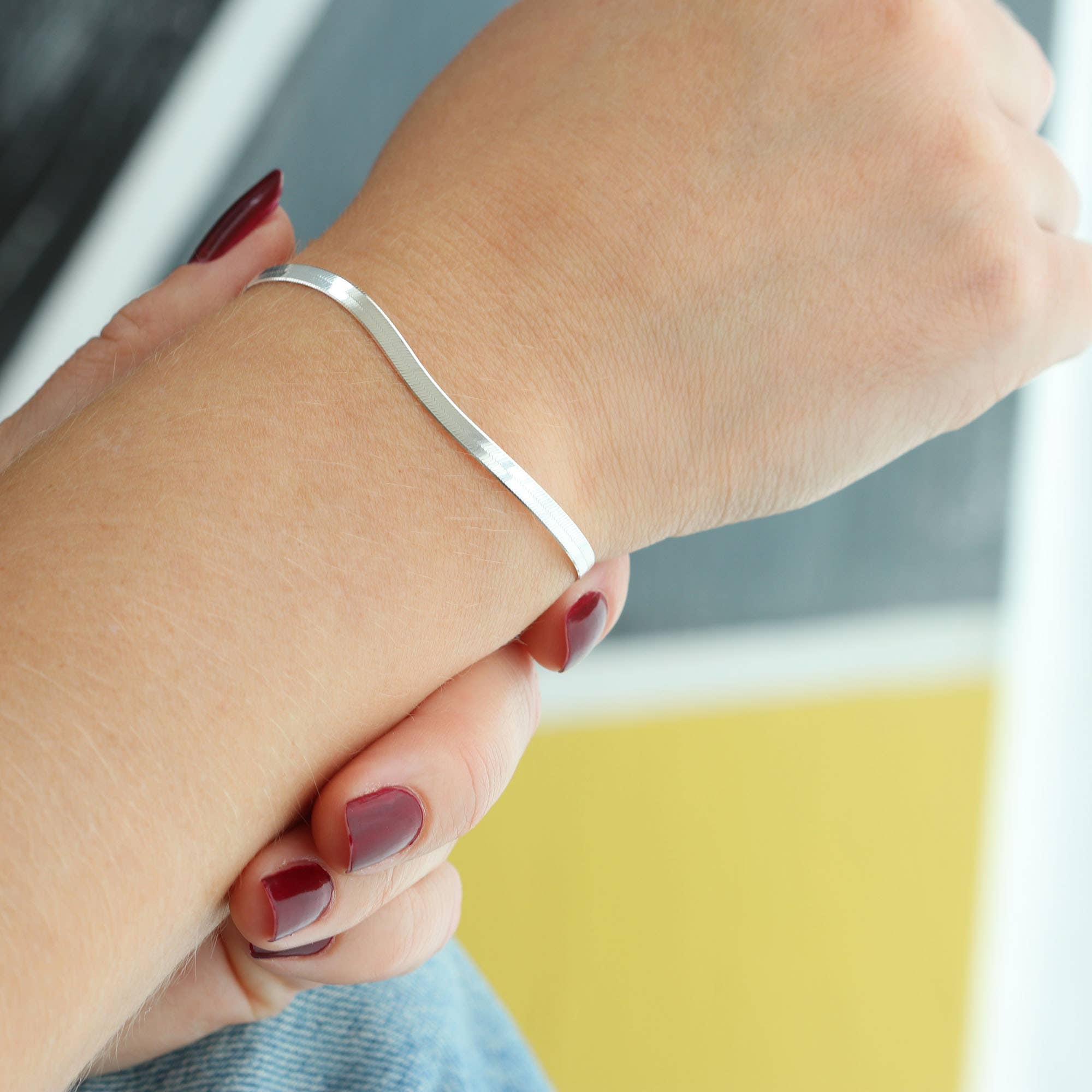 Herringbone Chain Bracelet 18K Gold Vermeil | Sterling Silver 6-7.5 Inches Lobster Clasp Nickel Free Ships from CA