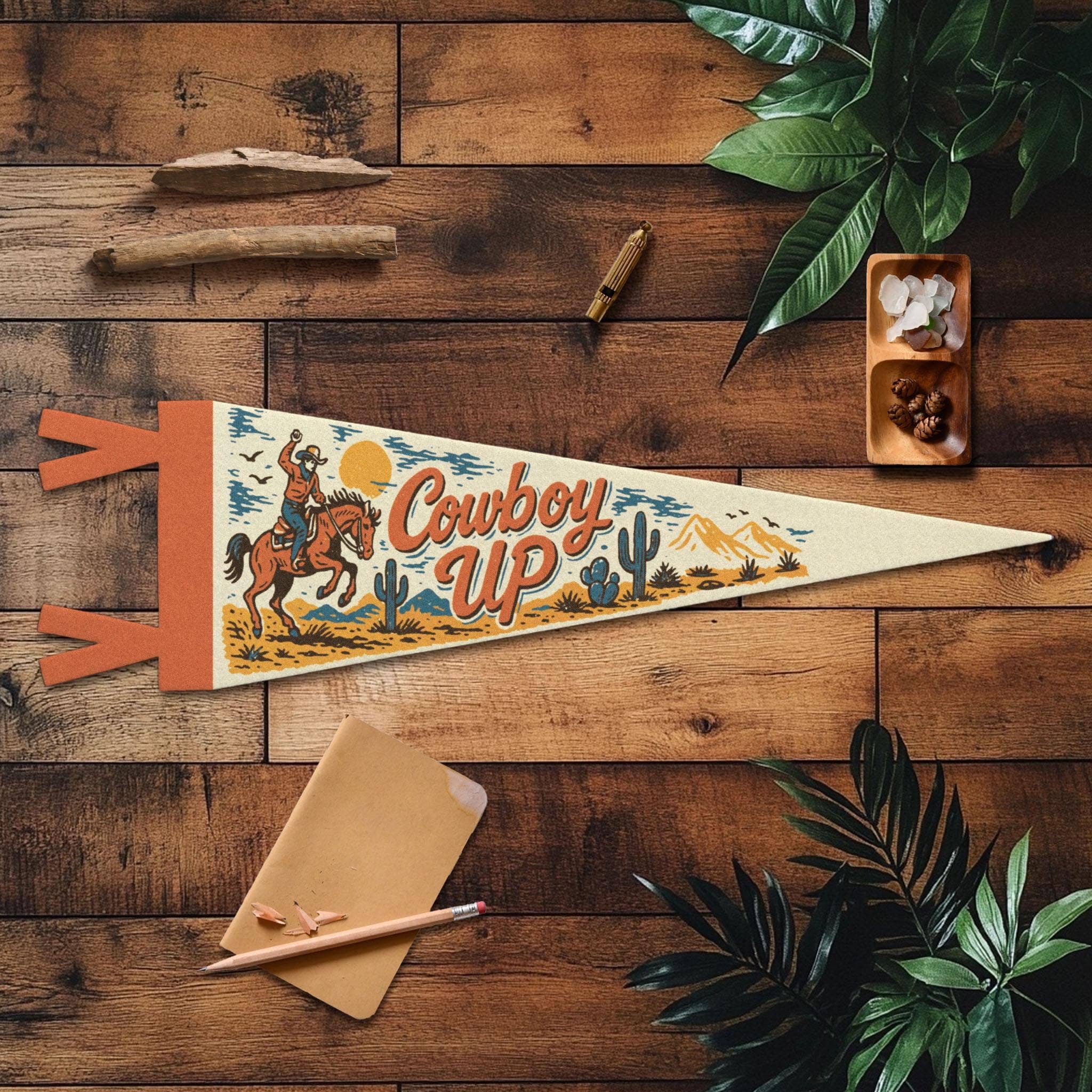 Cowboy Up Felt Pennant