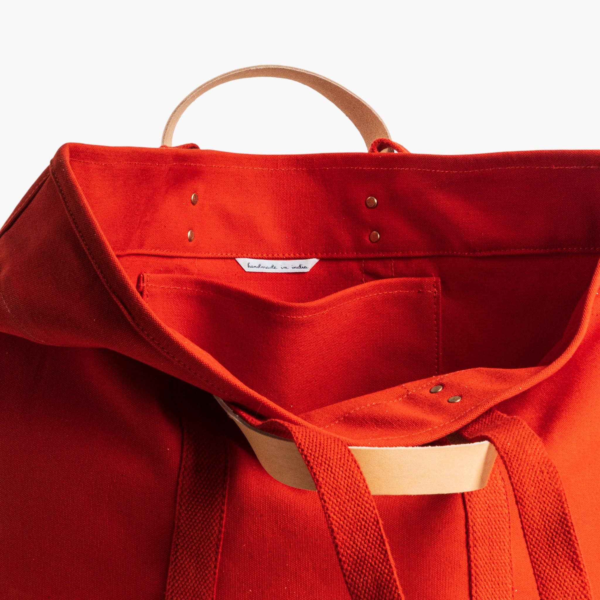 IMMODEST COTTON- Large East West Tote | Persimmon