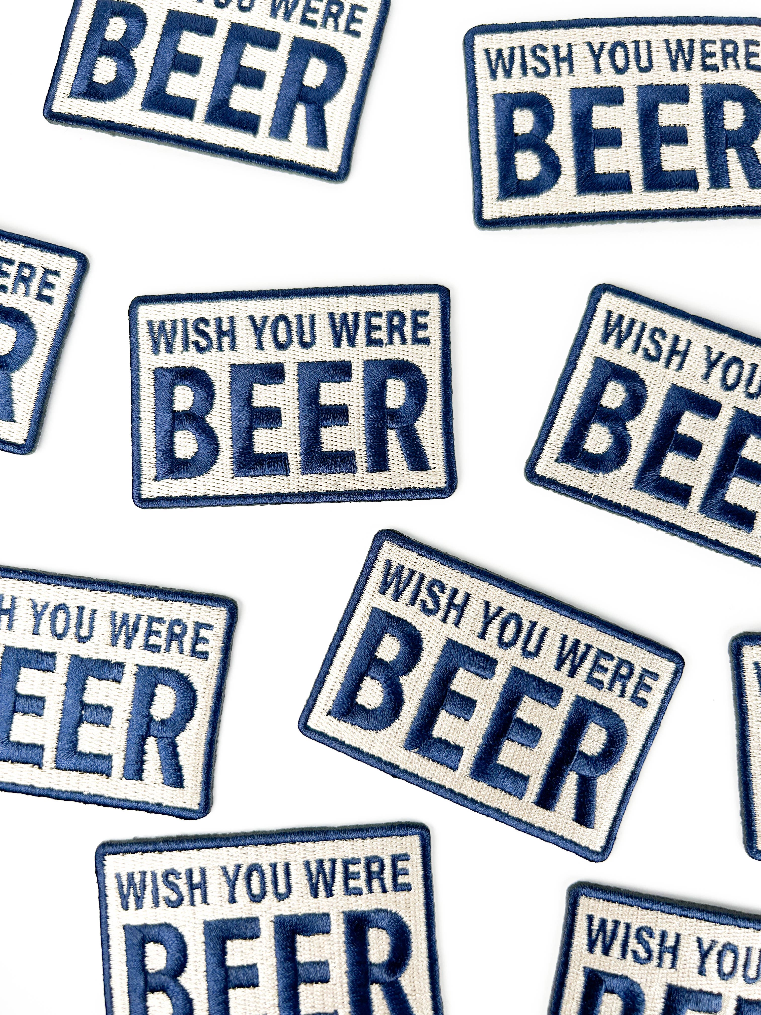 Wish You Were Beer Embroidered Patch Funny Drinking Iron On