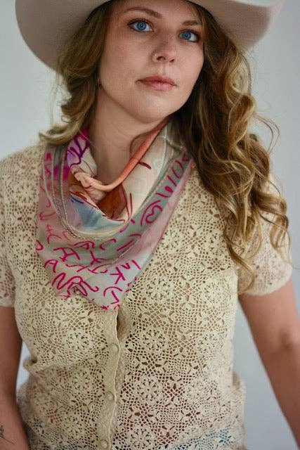Branding Day Silk Western Cowgirl Wild Rag Scarf