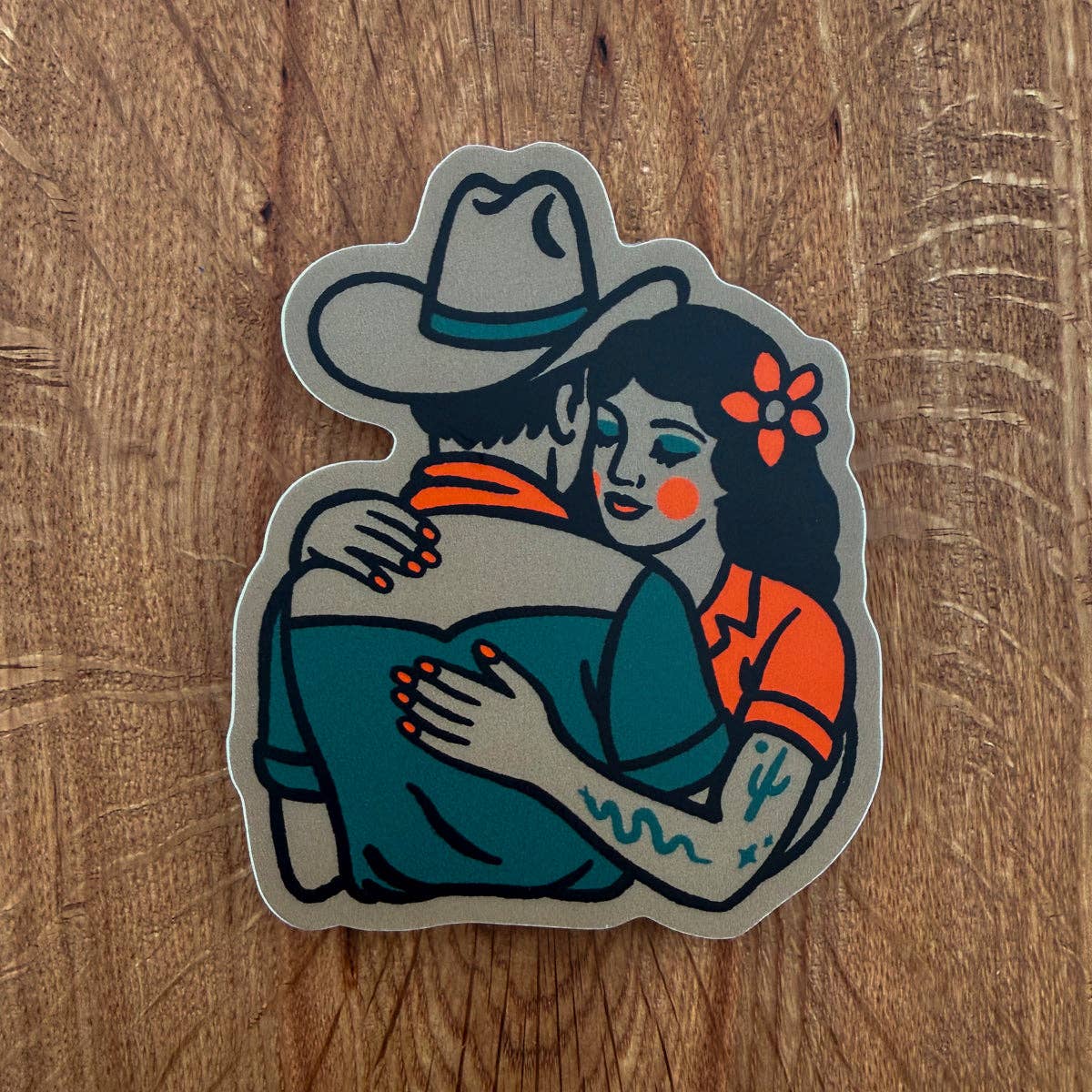 Better Together (Teal/Coral) 3 Inch Matte Vinyl Sticker