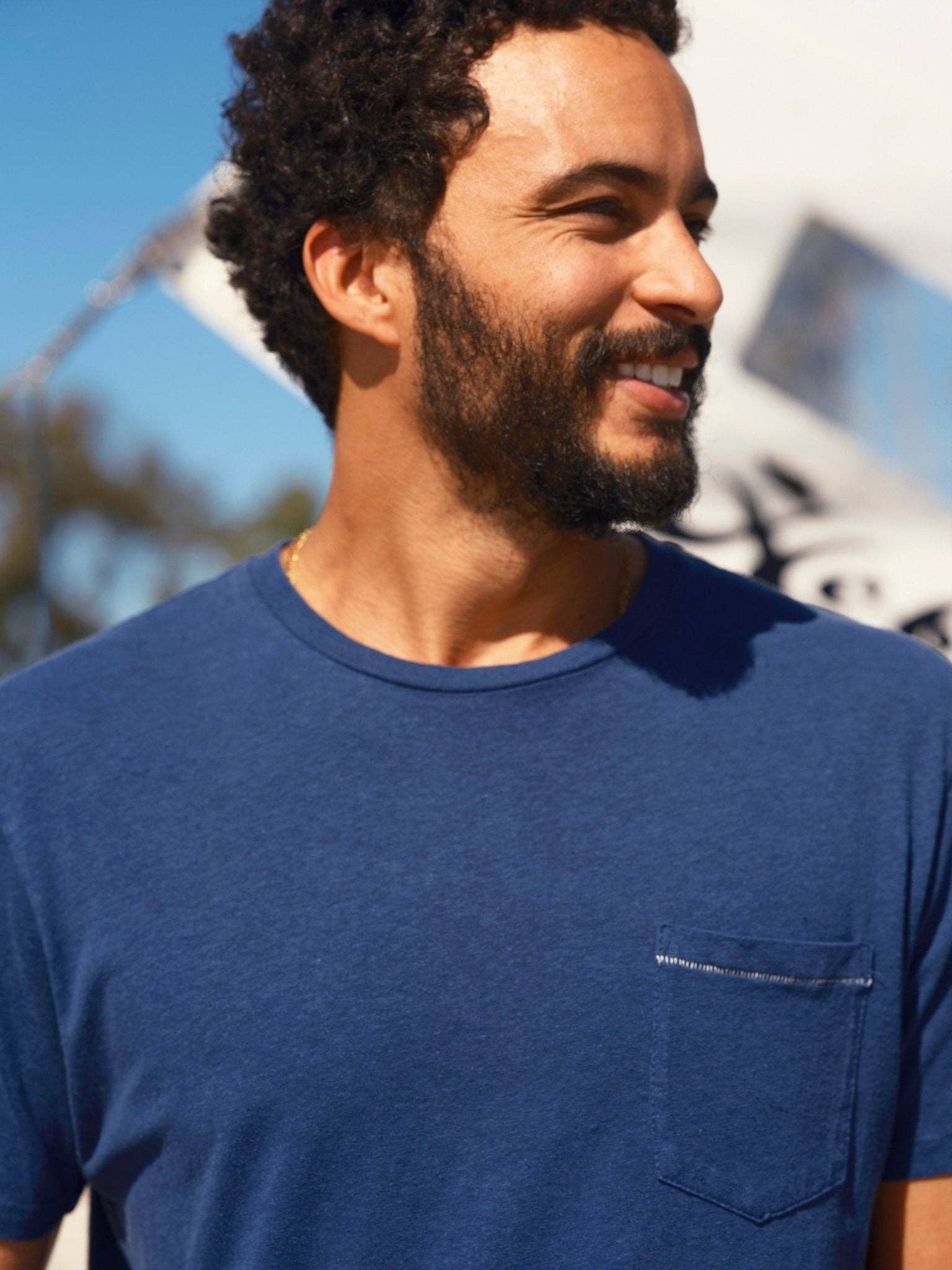 Mollusk- Hemp Pocket Tee in Indigo
