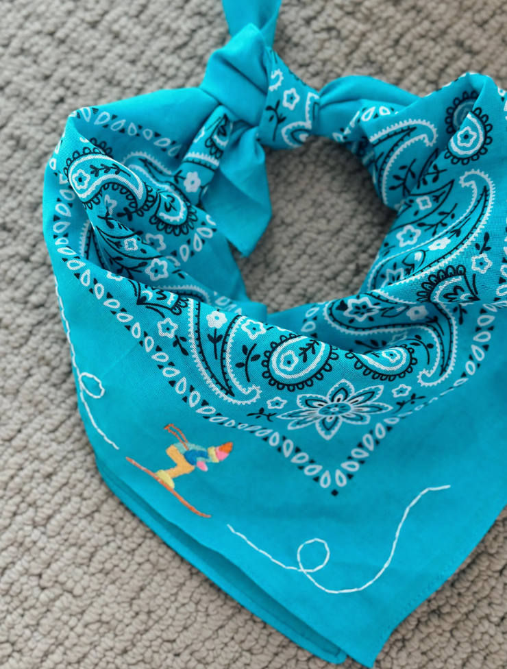Embroidered skier bandana | skiing accessories | apres ski