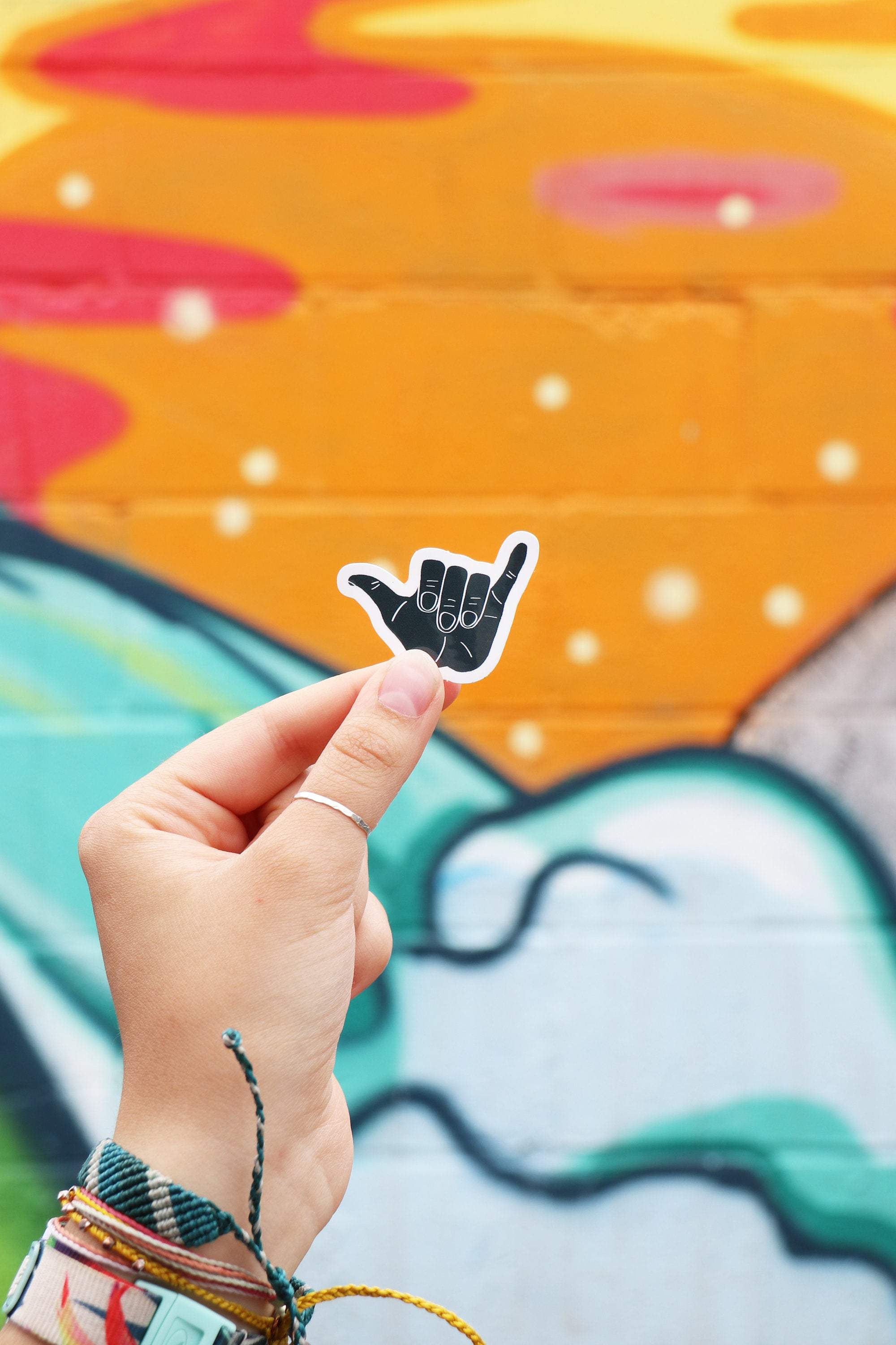 Hang Loose Hand Vinyl Sticker - Navy Blue