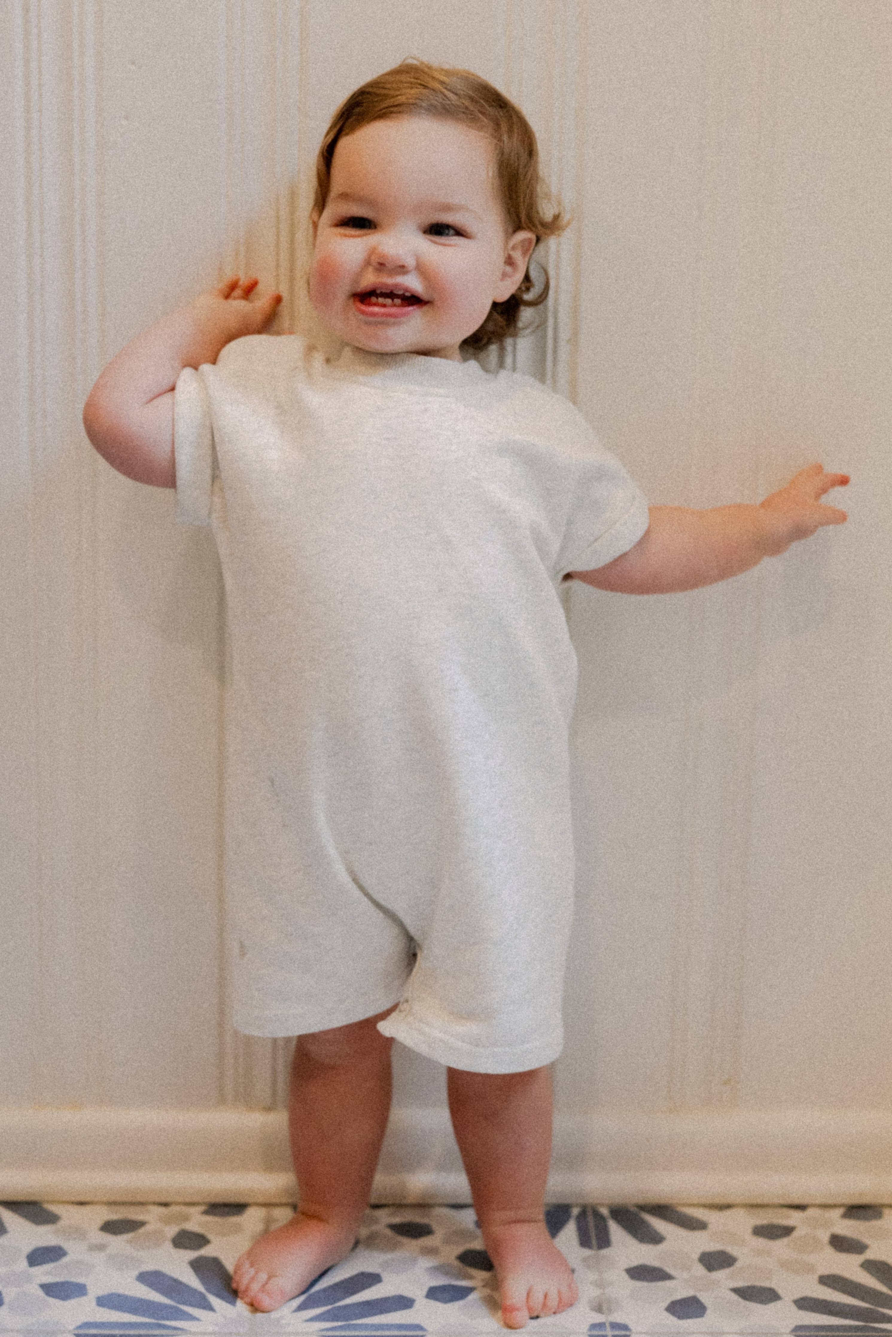 Ronnie Romper in Heather Grey