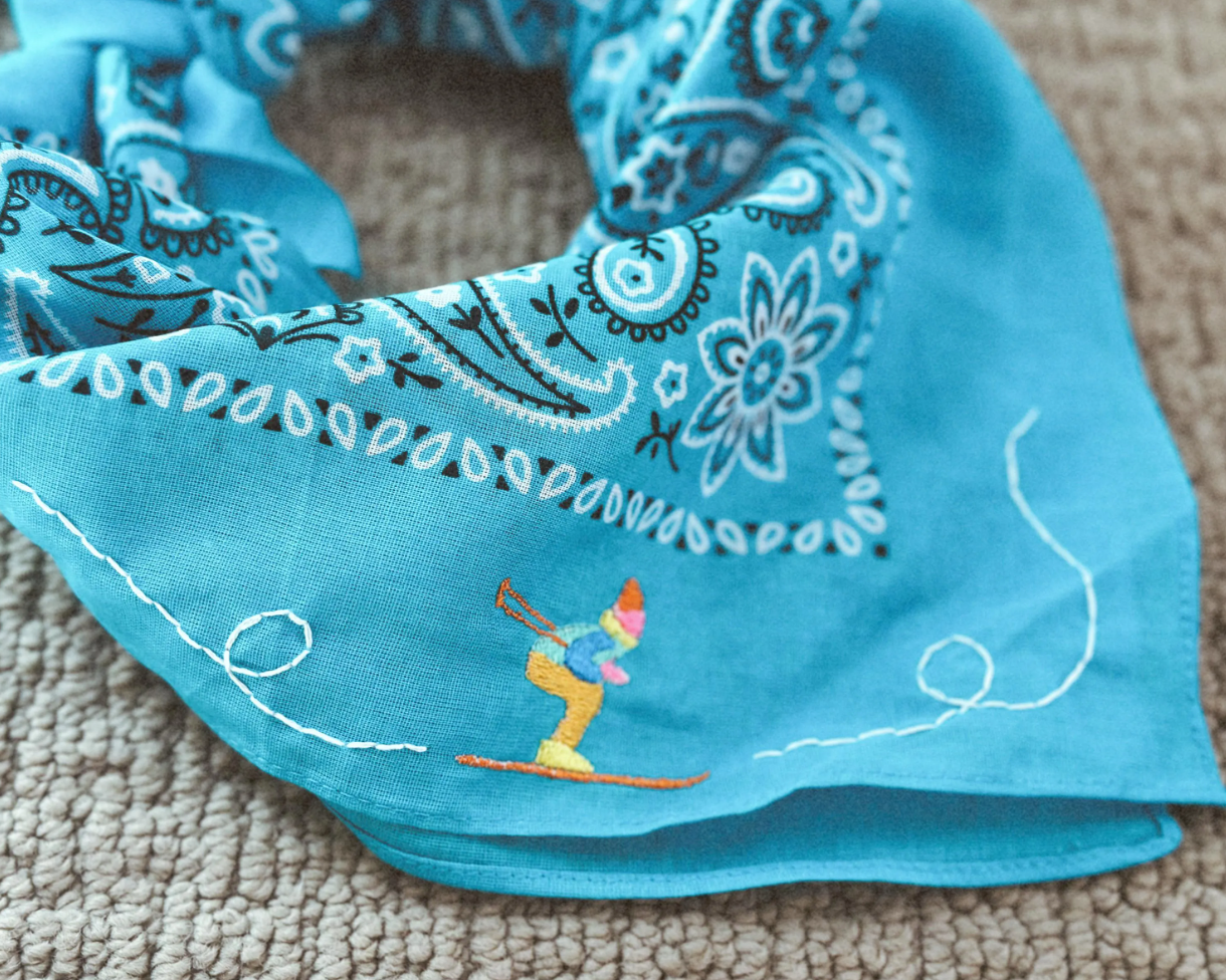 Embroidered skier bandana | skiing accessories | apres ski