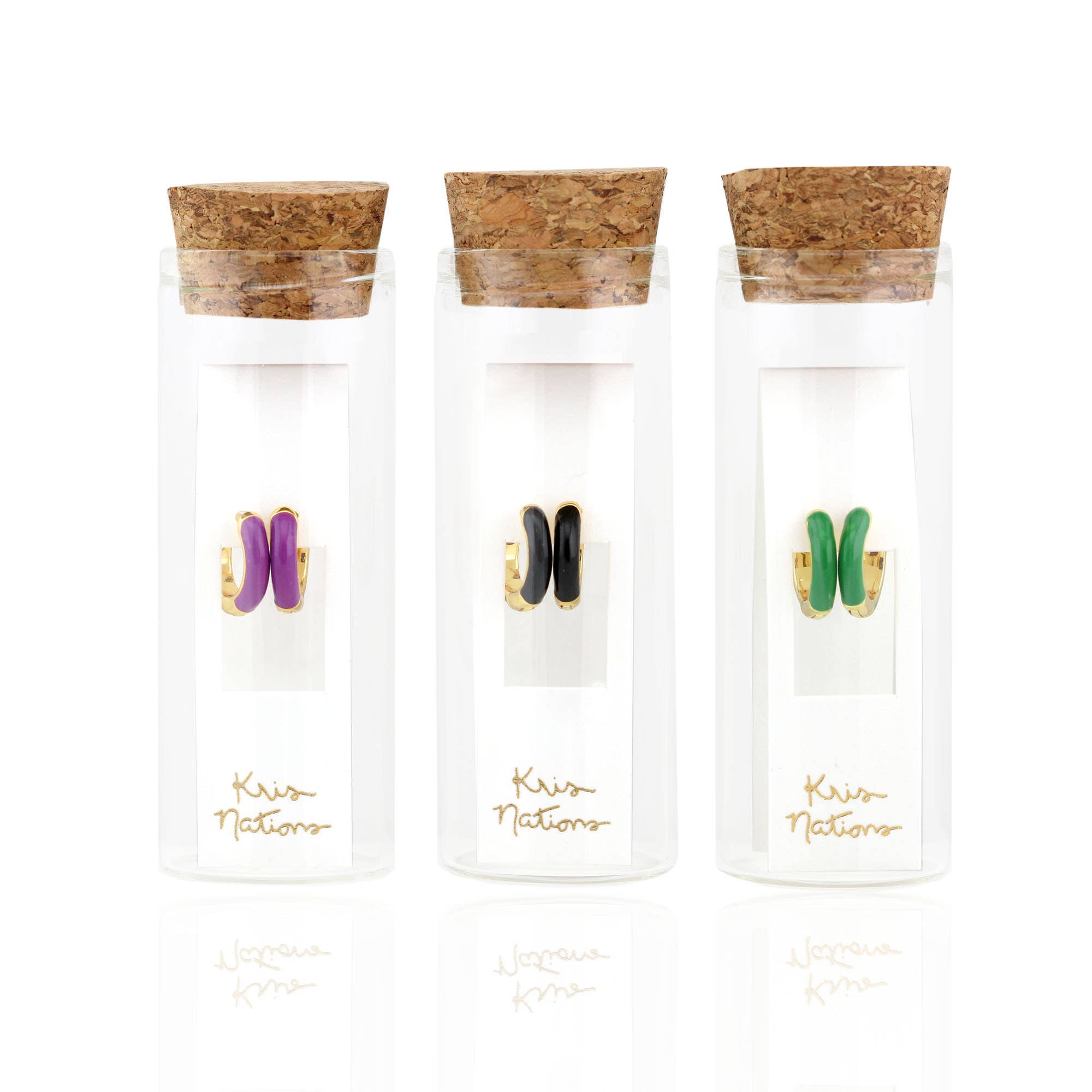 Enamel Huggie Hoop Earrings 18K Gold Vermeil | Sterling Silver 12mm Hoops Multiple Colors Hinge Closure Nickel Free Hypoallergenic Ships from CA