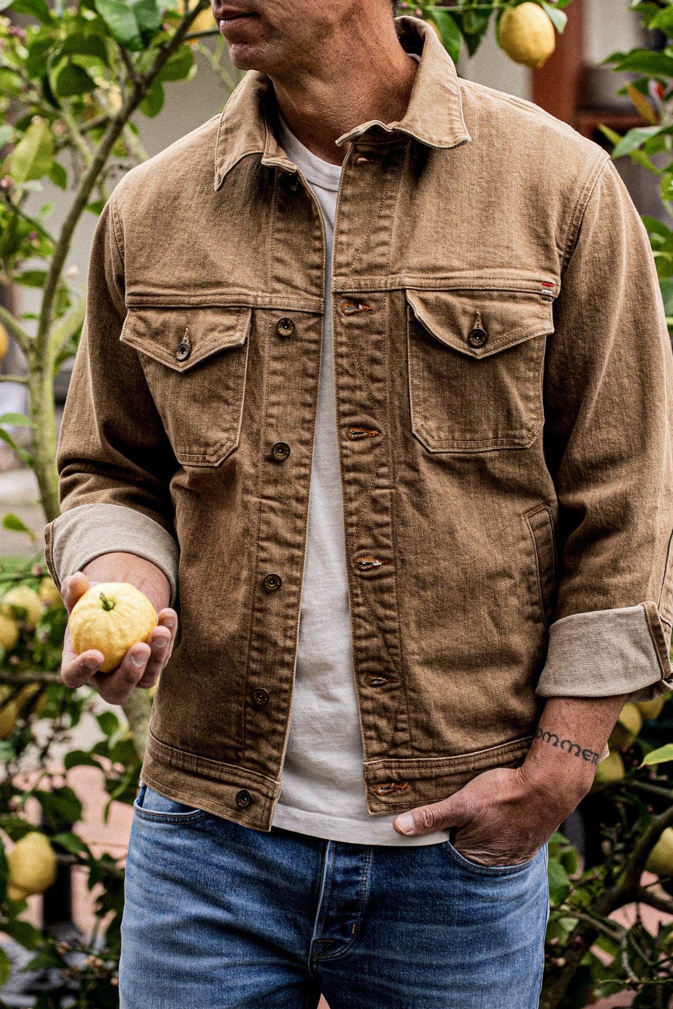 Artcher Jacket | 14oz Broken Twill Denim in Black Stone