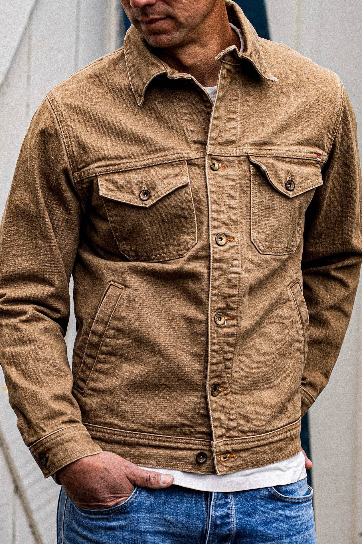 Artcher Jacket | 14oz Broken Twill Denim in Black Stone