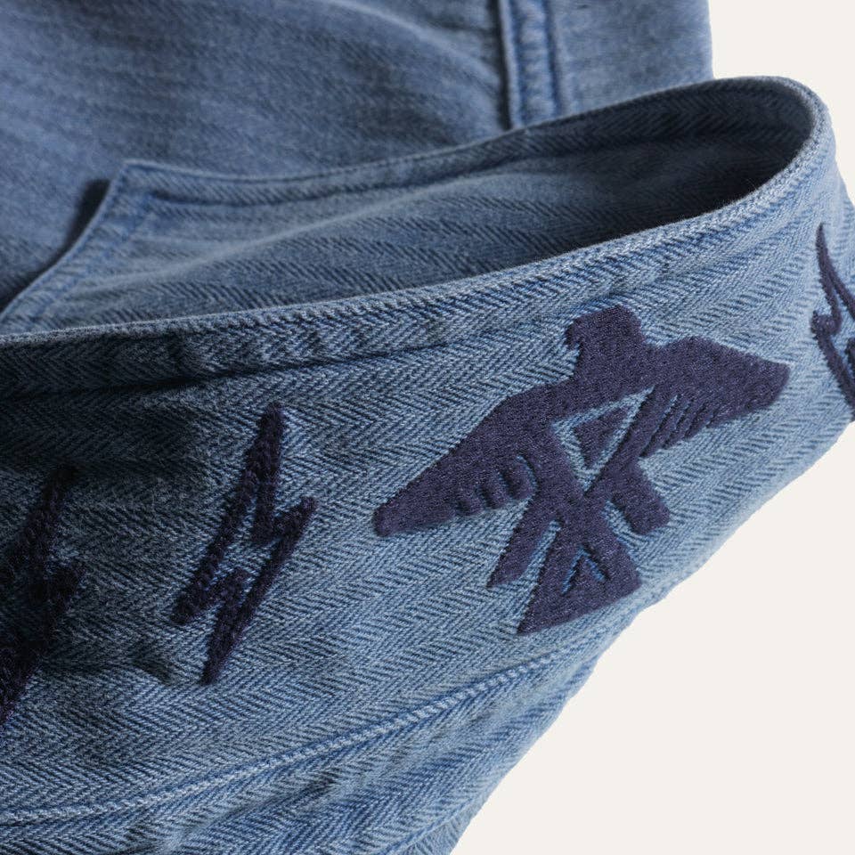 GINEW-Barn Jacket Indigo Herringbone