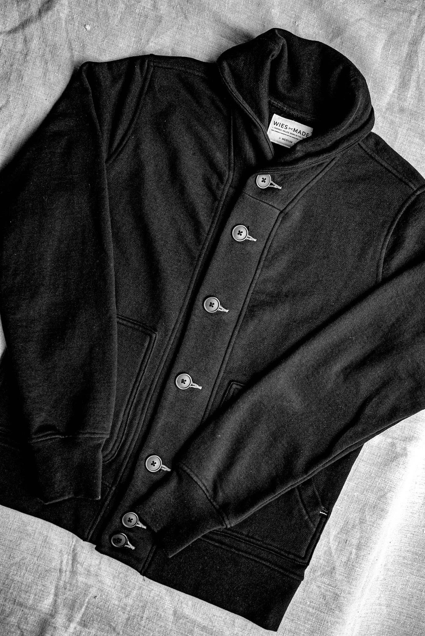 Men's Bodega Shawl Cardigan | 14oz 100% Cotton French Terry - Natural