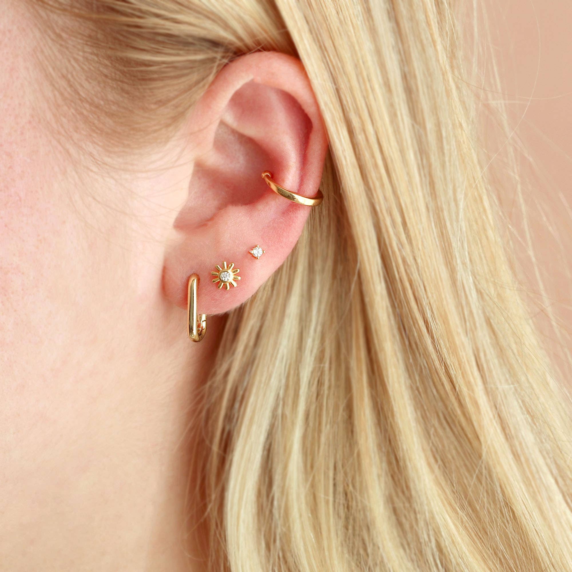 Oval Huggie Hoop Earrings 18K Gold Vermeil Hinge Closure Nickel Free Hypoallergenic Ships from CA