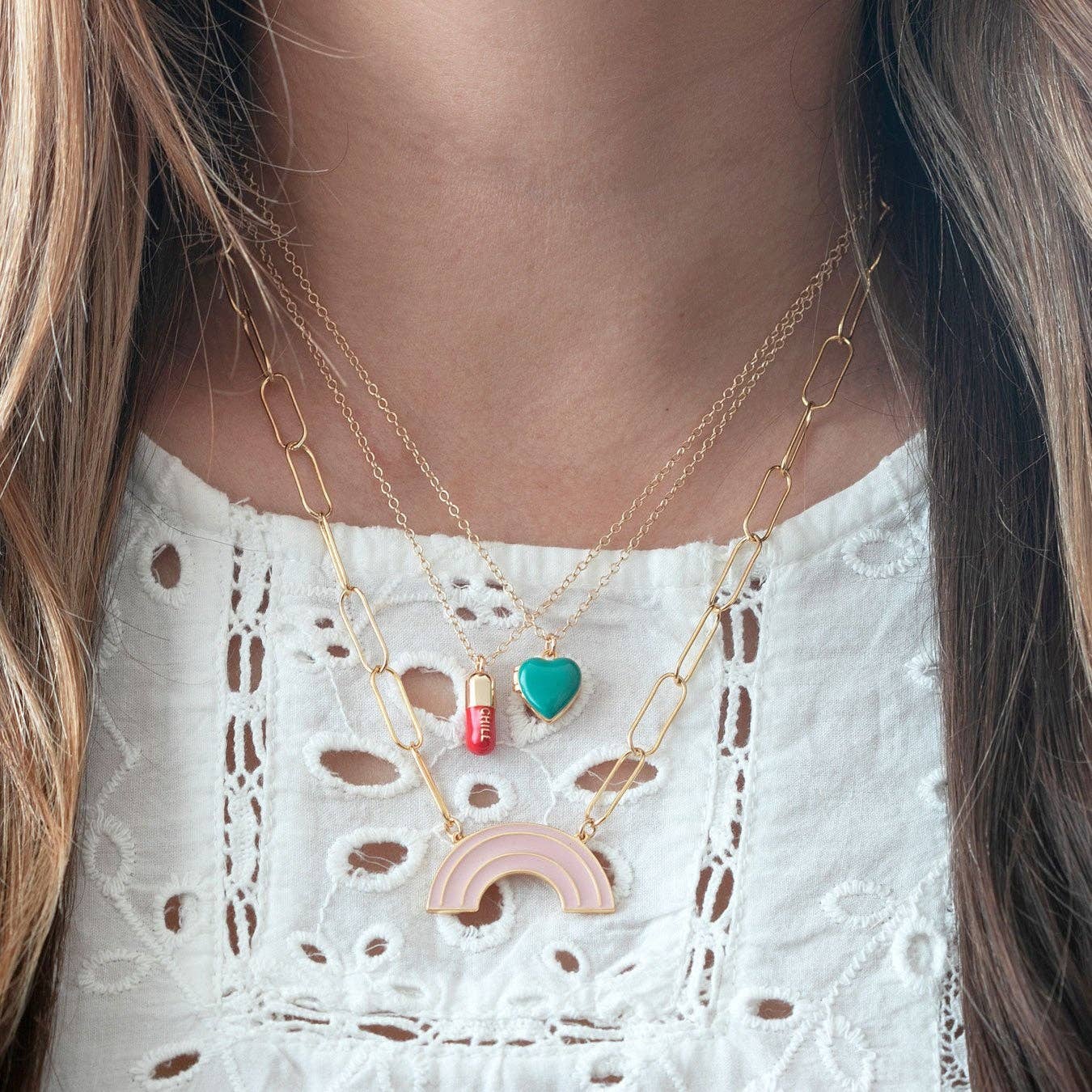 Enamel Heart Locket 18K Gold Vermeil | Sterling Silver Charm Gold Filled | Sterling Silver Chain Multiple Colors 16-18 Inches Nickel Free Ships from CA Holds a Small Photo