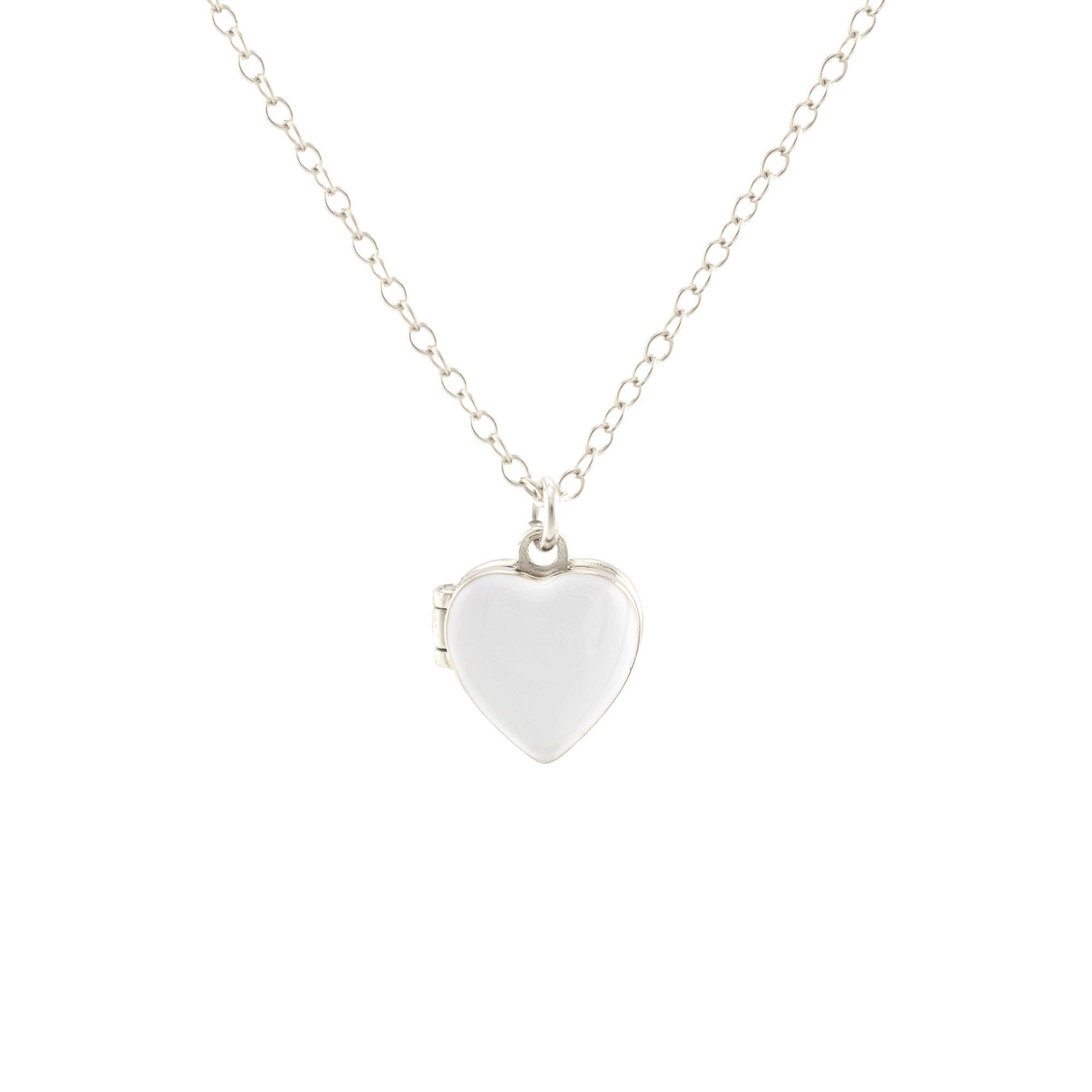 Enamel Heart Locket 18K Gold Vermeil | Sterling Silver Charm Gold Filled | Sterling Silver Chain Multiple Colors 16-18 Inches Nickel Free Ships from CA Holds a Small Photo