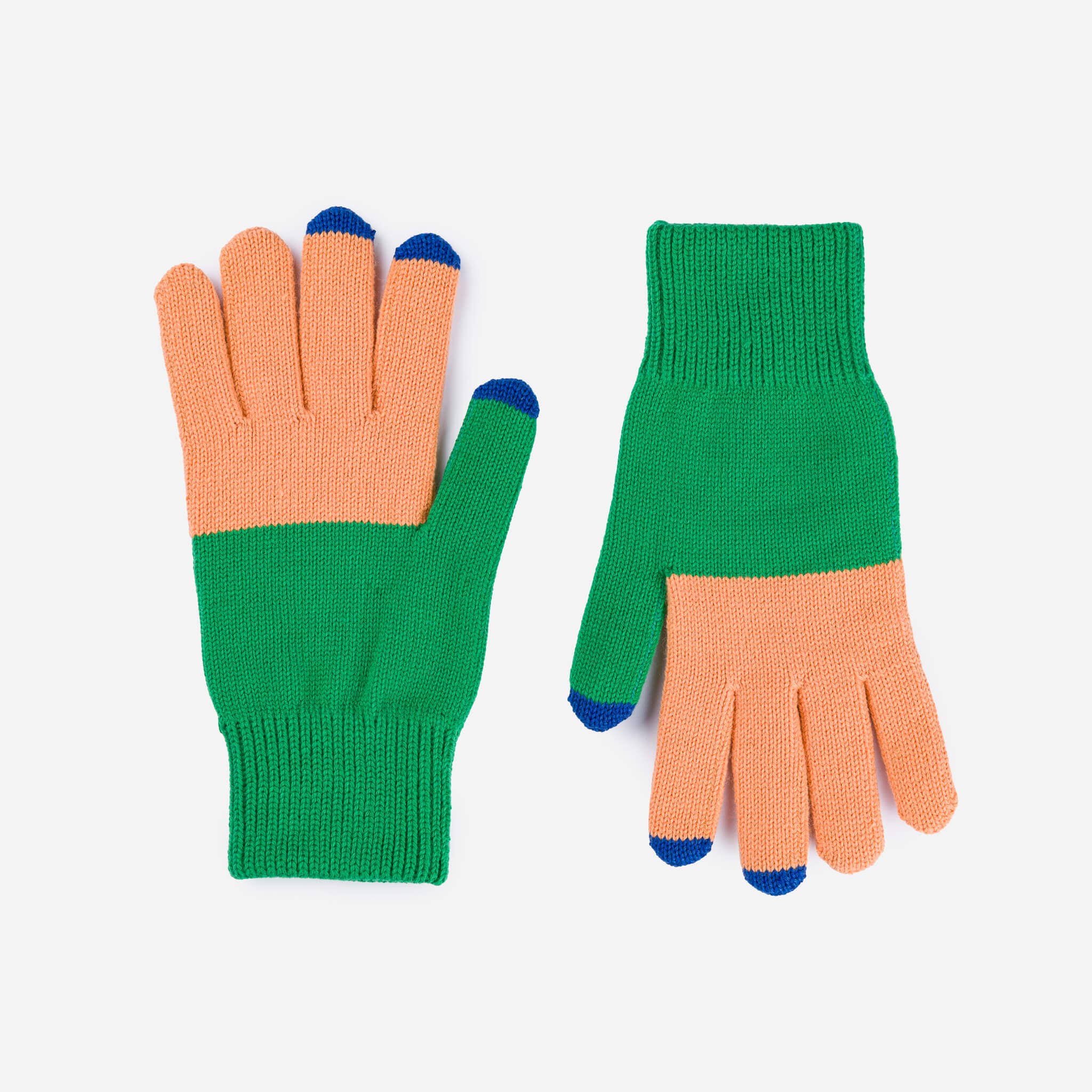 Colorblock Knit Touchscreen Gloves