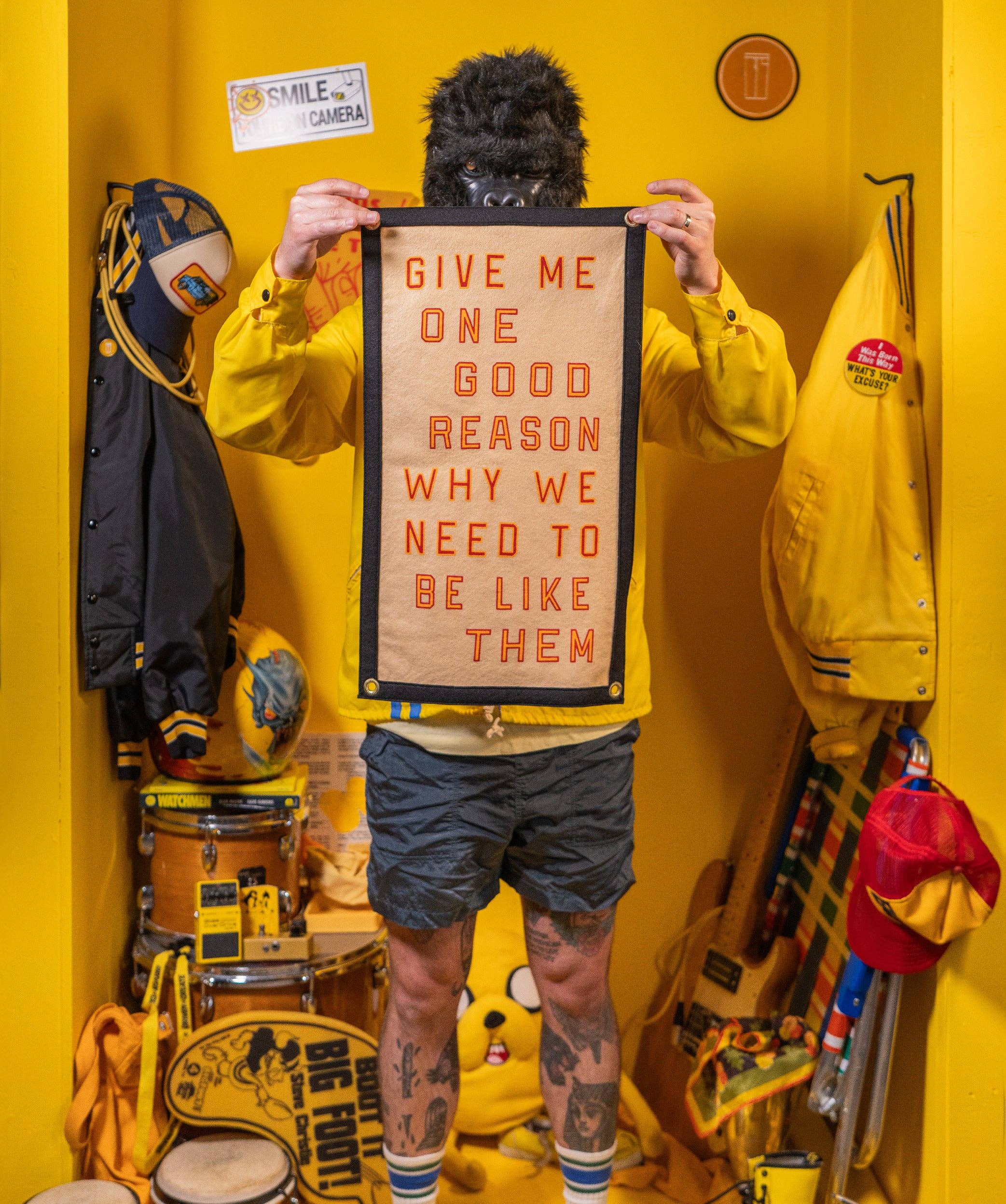 Give Me One Good Reason Why We Need To Be Like Them Camp Flag • Blink-182 x Oxford Pennant