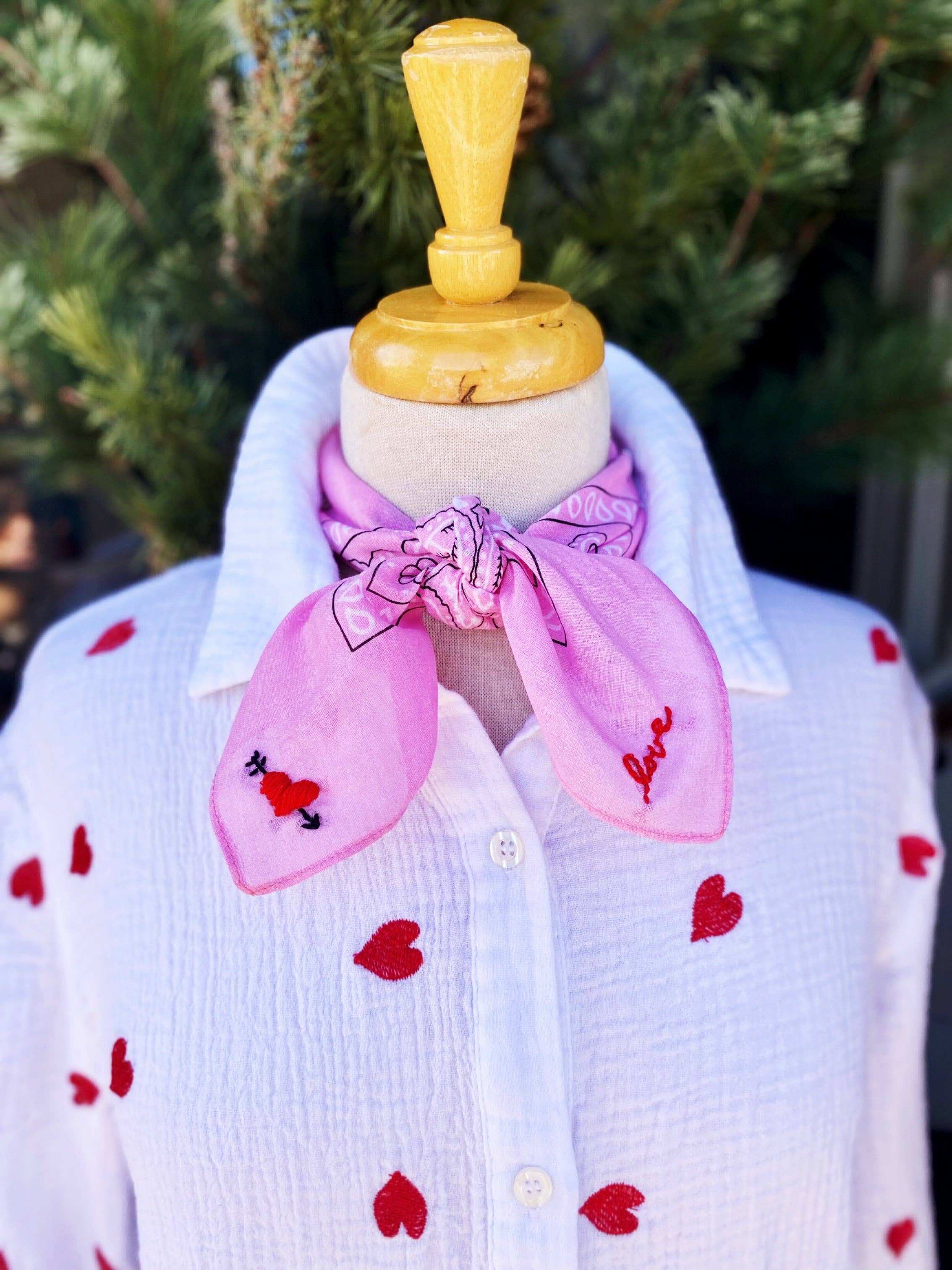 Pradera- Embroidered My Love Bandana