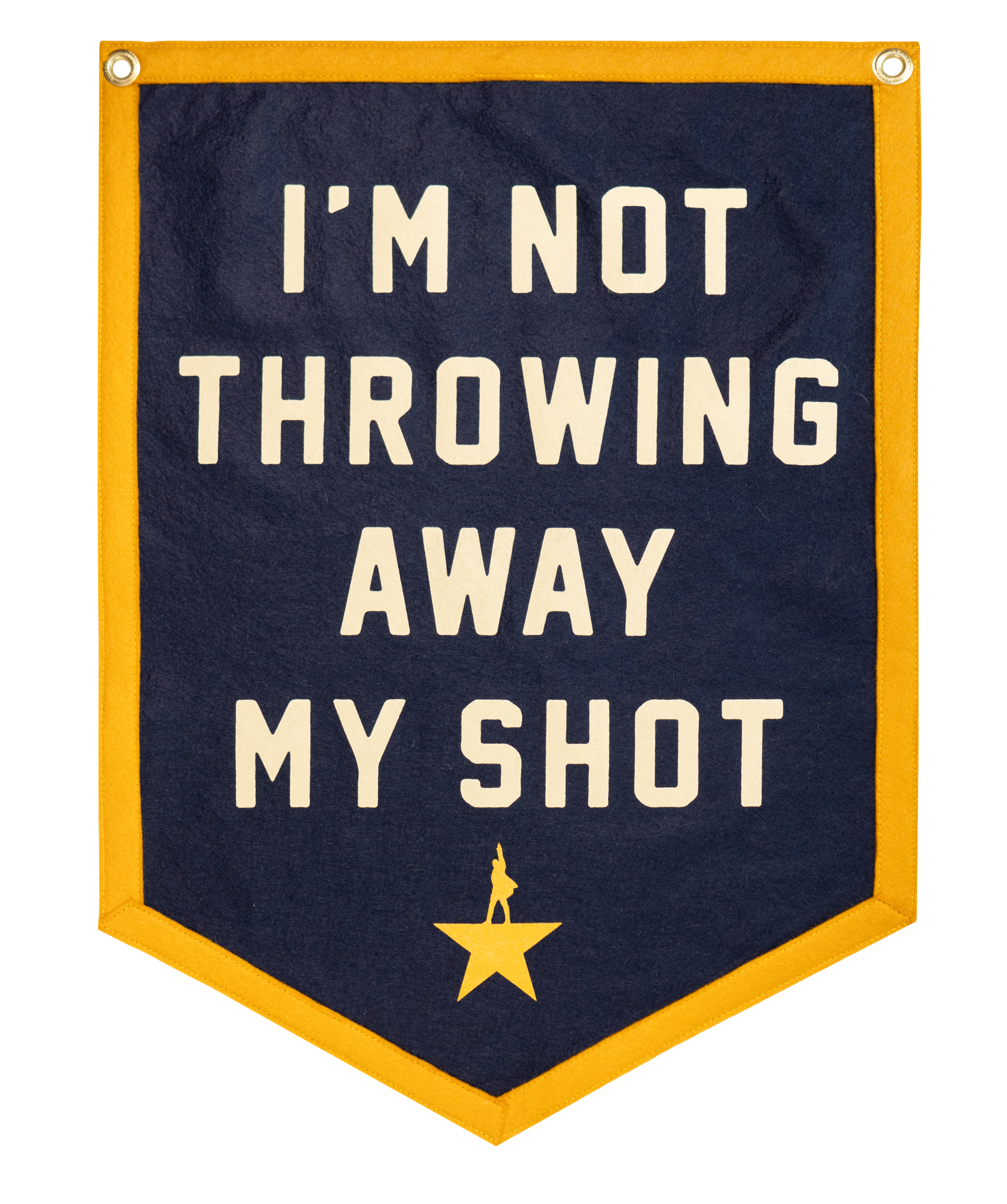 I'm Not Throwing Away My Shot Camp Flag • Hamilton x Oxford Pennant