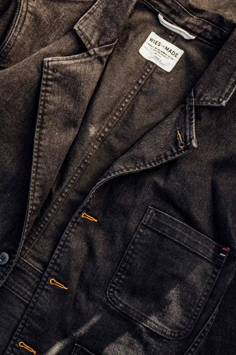 Men's Scout Blazer | Stretch Denim Chore Jacket - Black Stone