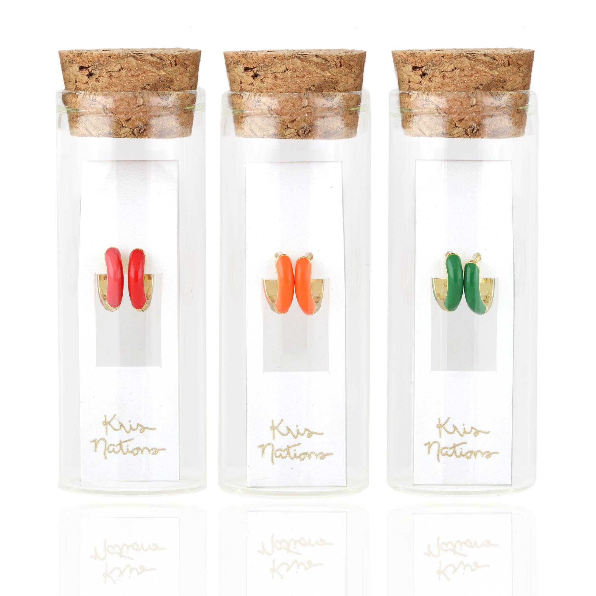 Enamel Huggie Hoop Earrings 18K Gold Vermeil | Sterling Silver 12mm Hoops Multiple Colors Hinge Closure Nickel Free Hypoallergenic Ships from CA