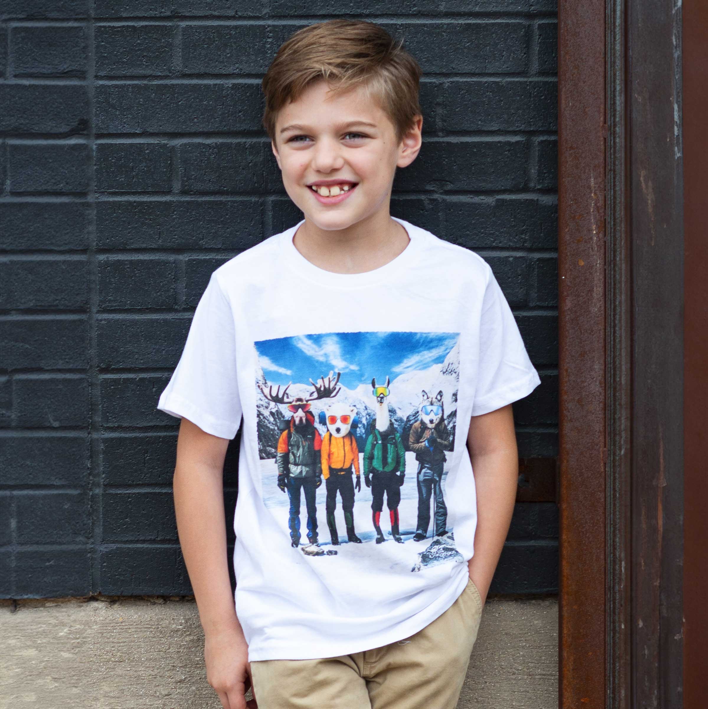 Kids Hiking Homies T-Shirt Animal Graphic Tee