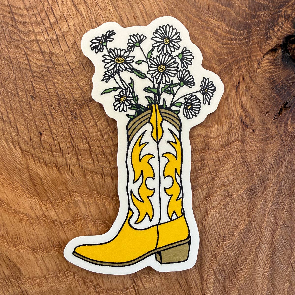 Daisy Flower Boot 4 Inch Matte Vinyl Sticker
